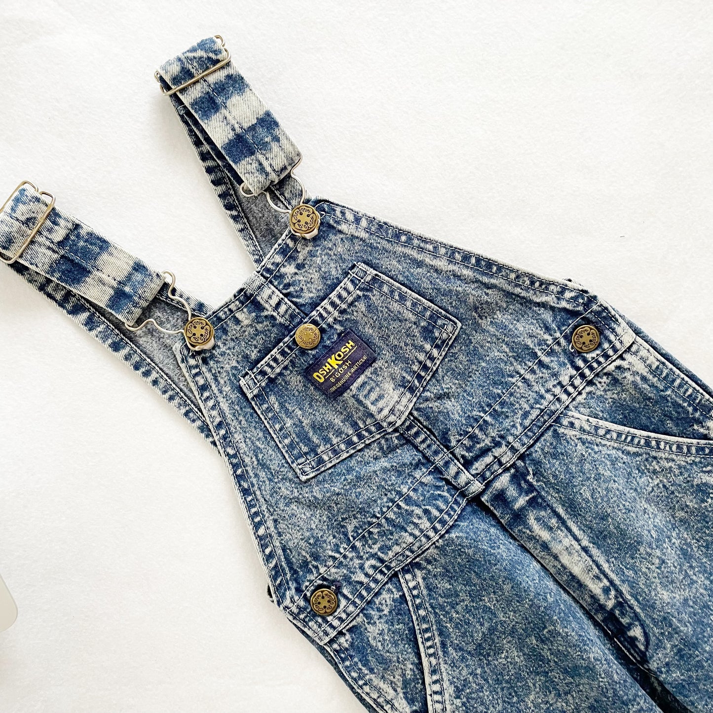 OshKosh Acid Wash Overalls - Yellow Clover Vintage Kids Clothes