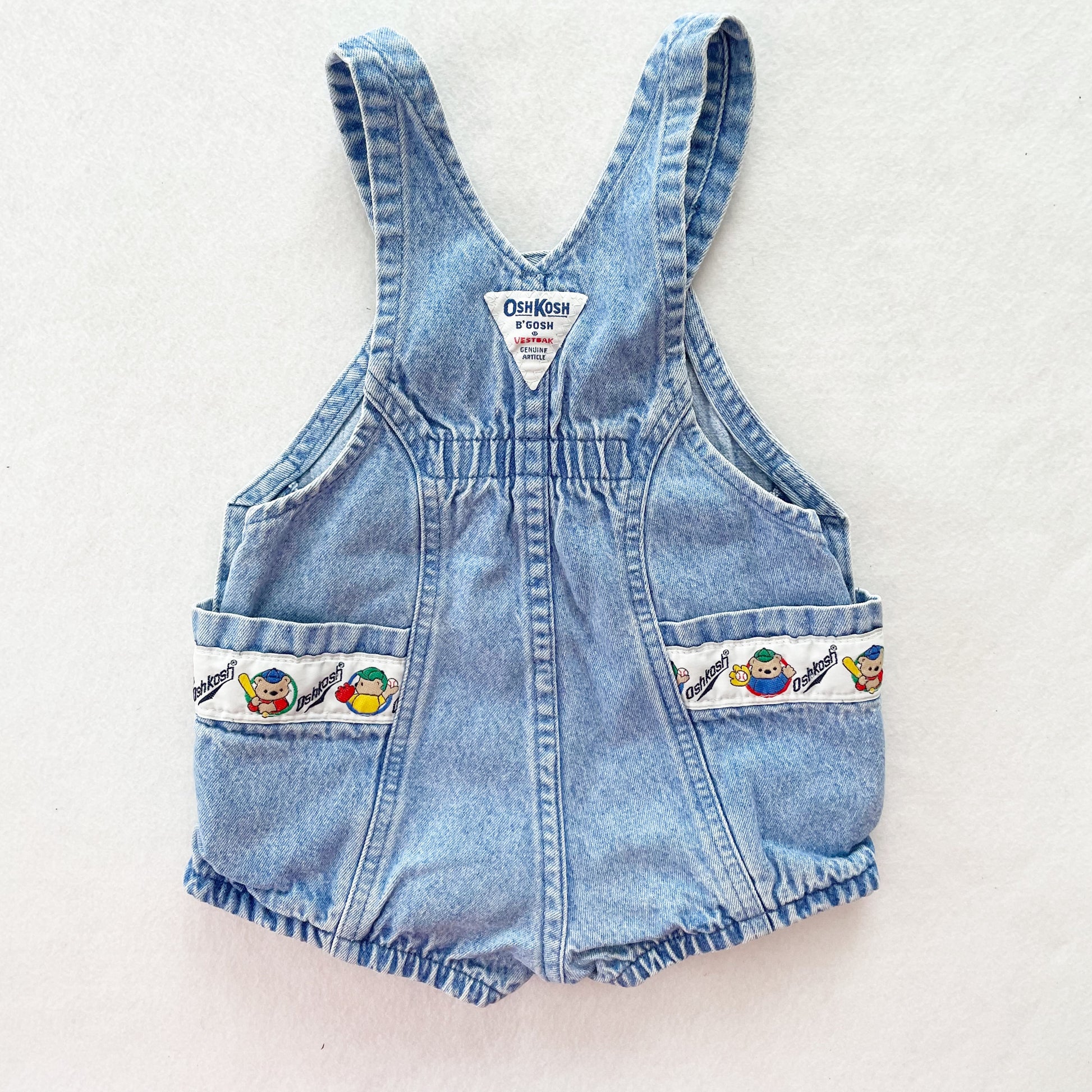 OshKosh Baseball Bears Bubble Overalls - Yellow Clover Vintage Kids Clothes