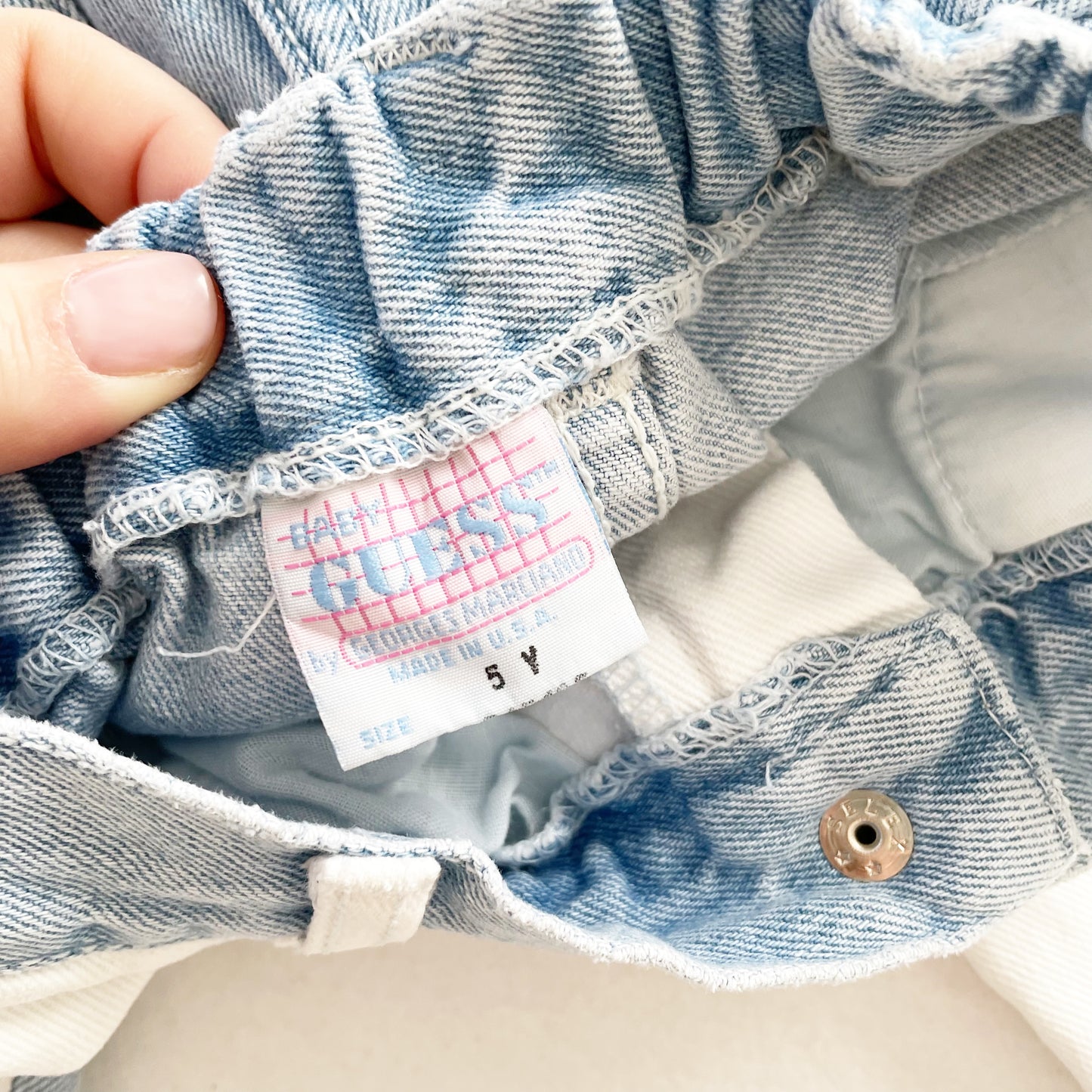 Guess White + Light Denim Jeans - Yellow Clover Vintage Kids Clothes