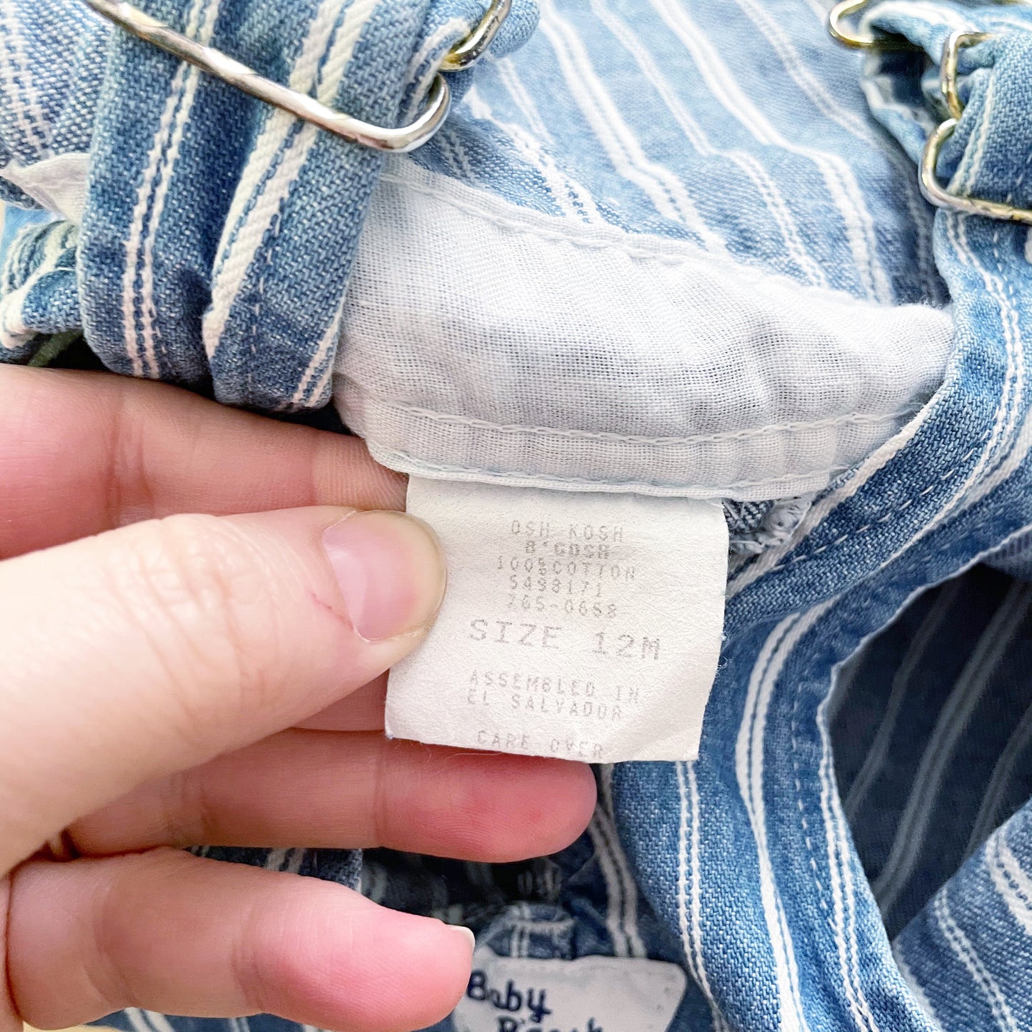 Baby B’gosh Denim Striped Shortalls - Yellow Clover Vintage Kids Clothes