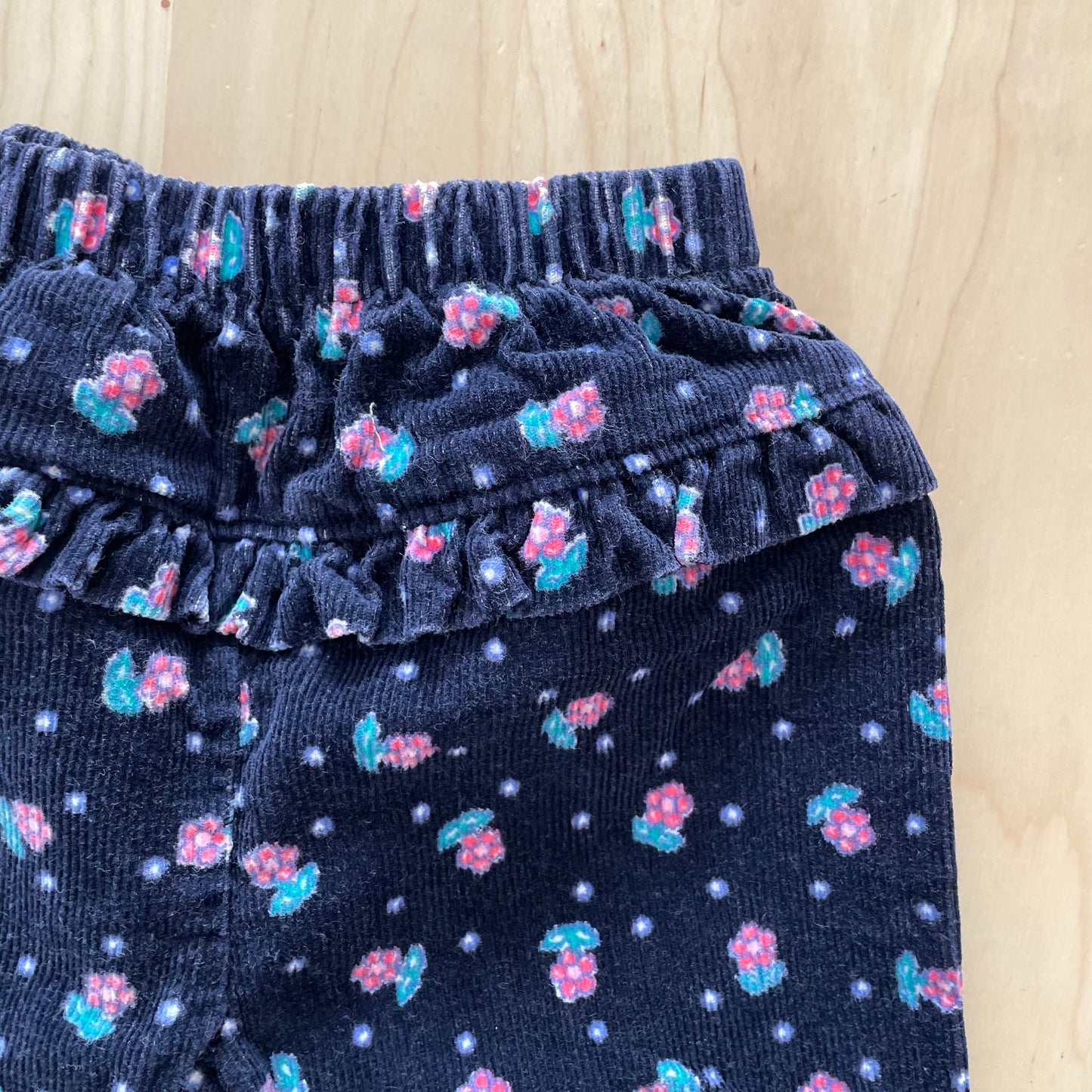 OshKosh Floral Cord Pants - Yellow Clover Vintage Kids Clothes