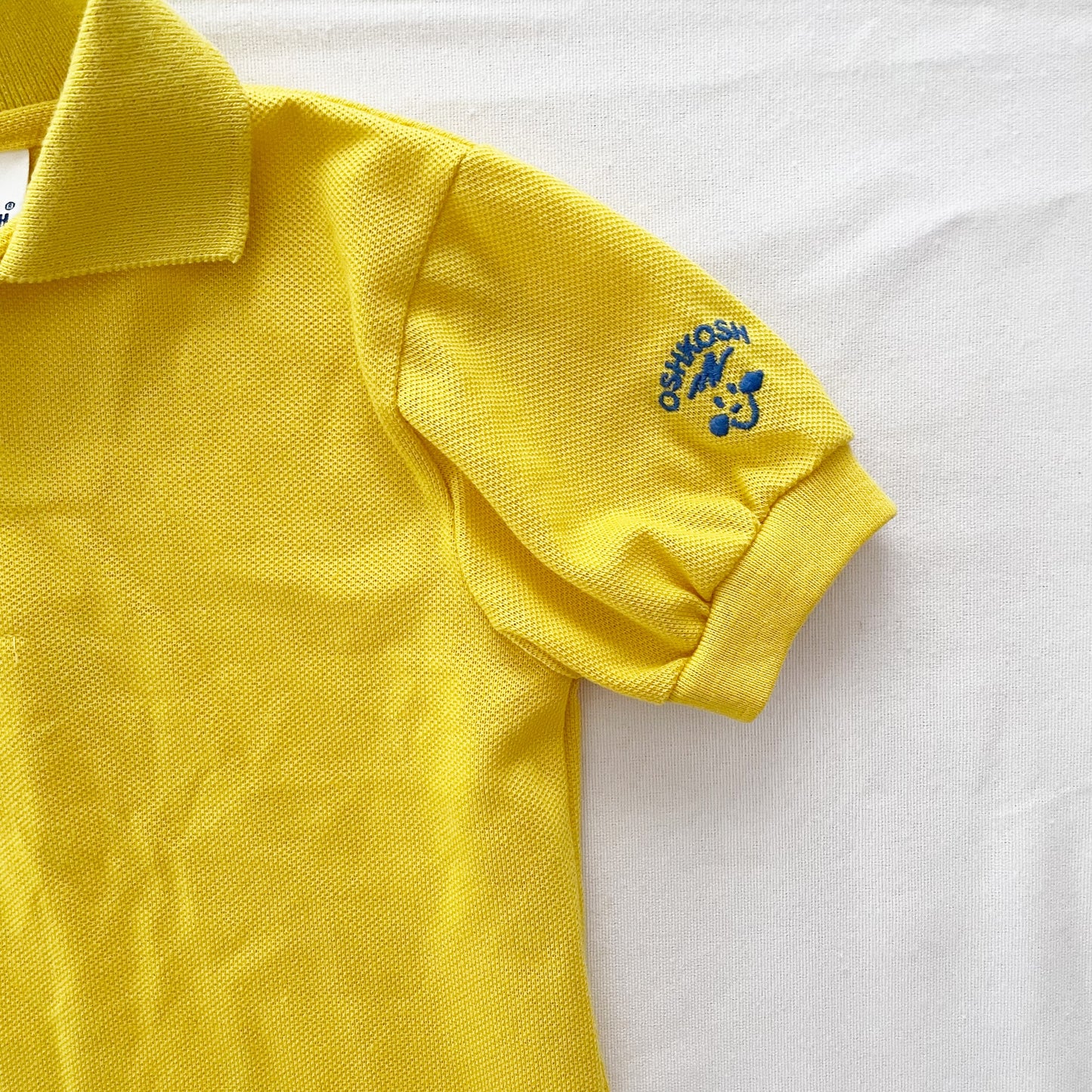 OshKosh Embroidered Sleeve Polo - Yellow Clover Vintage Kids Clothes