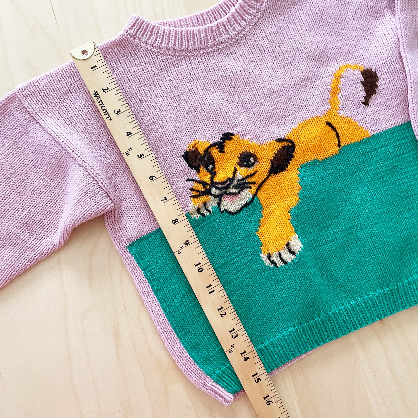 Handknit Lion King Simba Sweater - Yellow Clover Vintage Kids Clothes