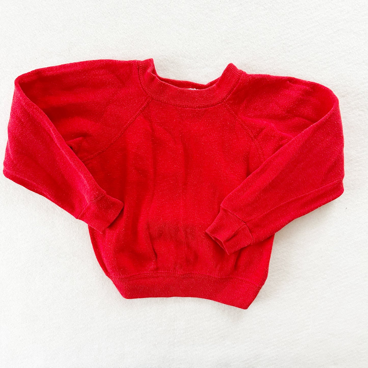 Classic Red Crewneck Sweatshirt - Yellow Clover Vintage Kids Clothes