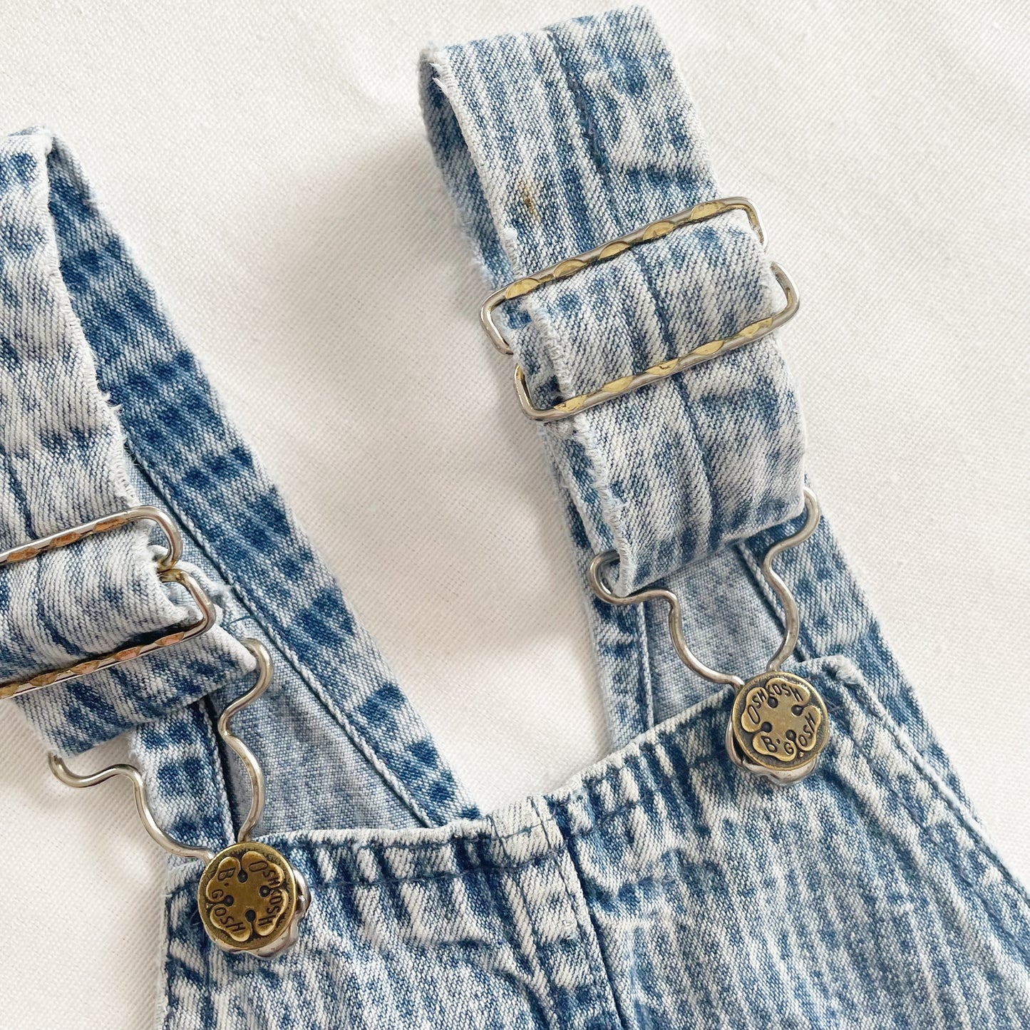 OshKosh Acid Wash Hickory Stripe Overalls - Yellow Clover Vintage Kids Clothes