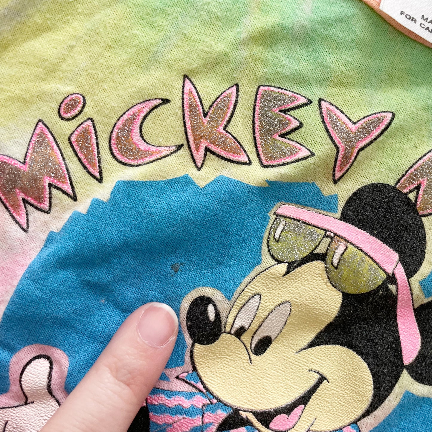 Mickey Mouse Tie Dye Tank - Yellow Clover Vintage Kids Clothes