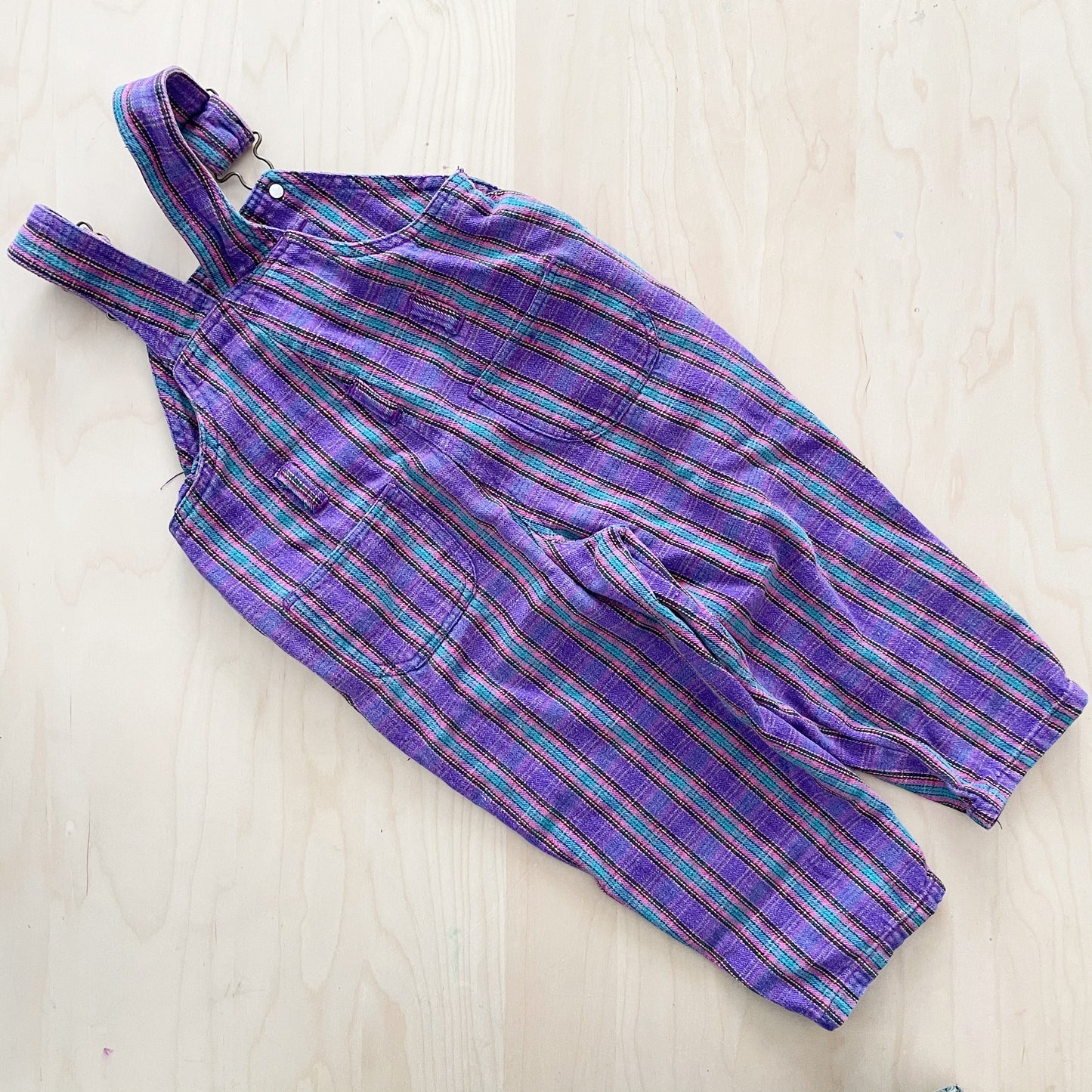 Vintage OP Plaid Overalls - Yellow Clover Vintage Kids Clothes