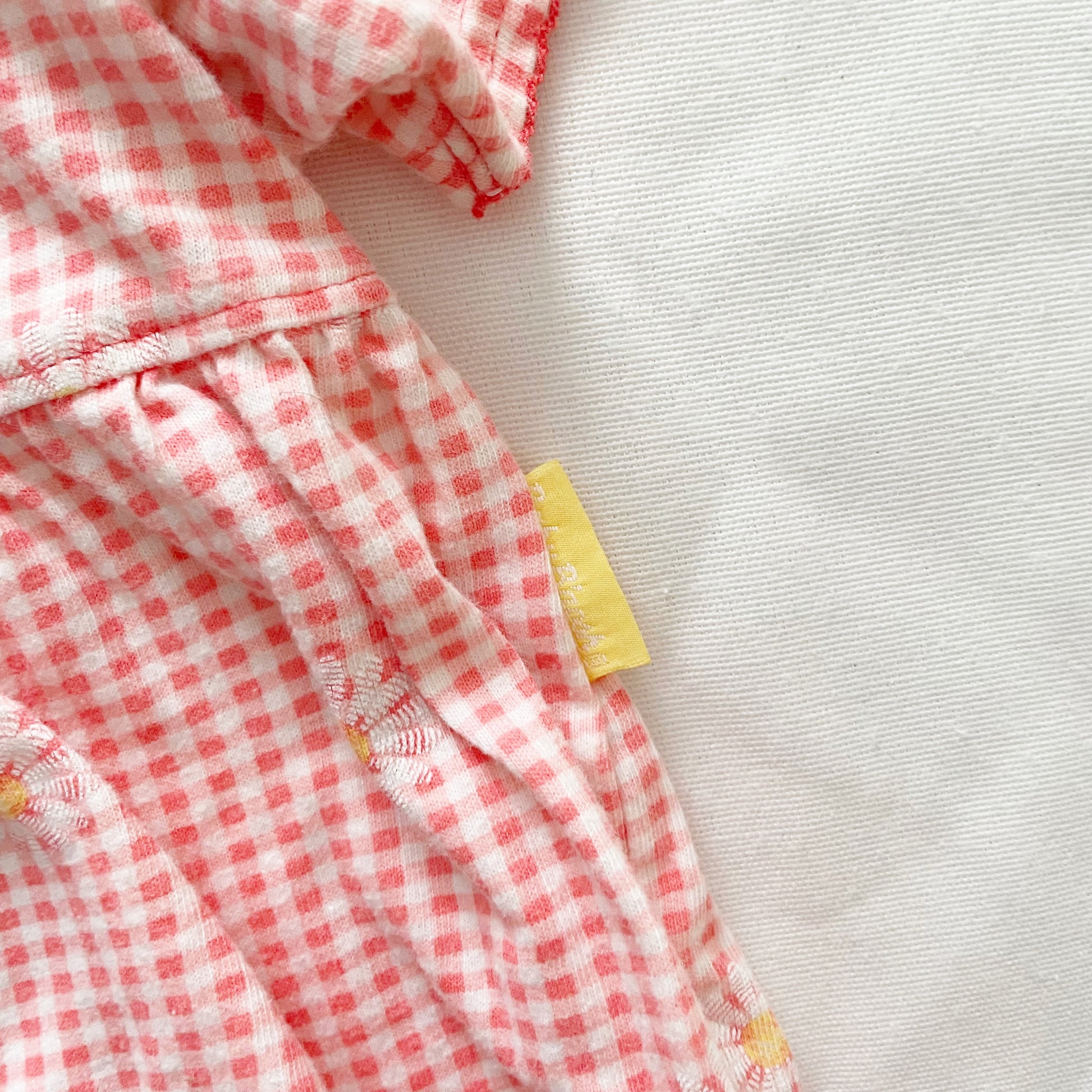 Baby B’gosh Gingham Daisy Bubble Romper - Yellow Clover Vintage Kids Clothes