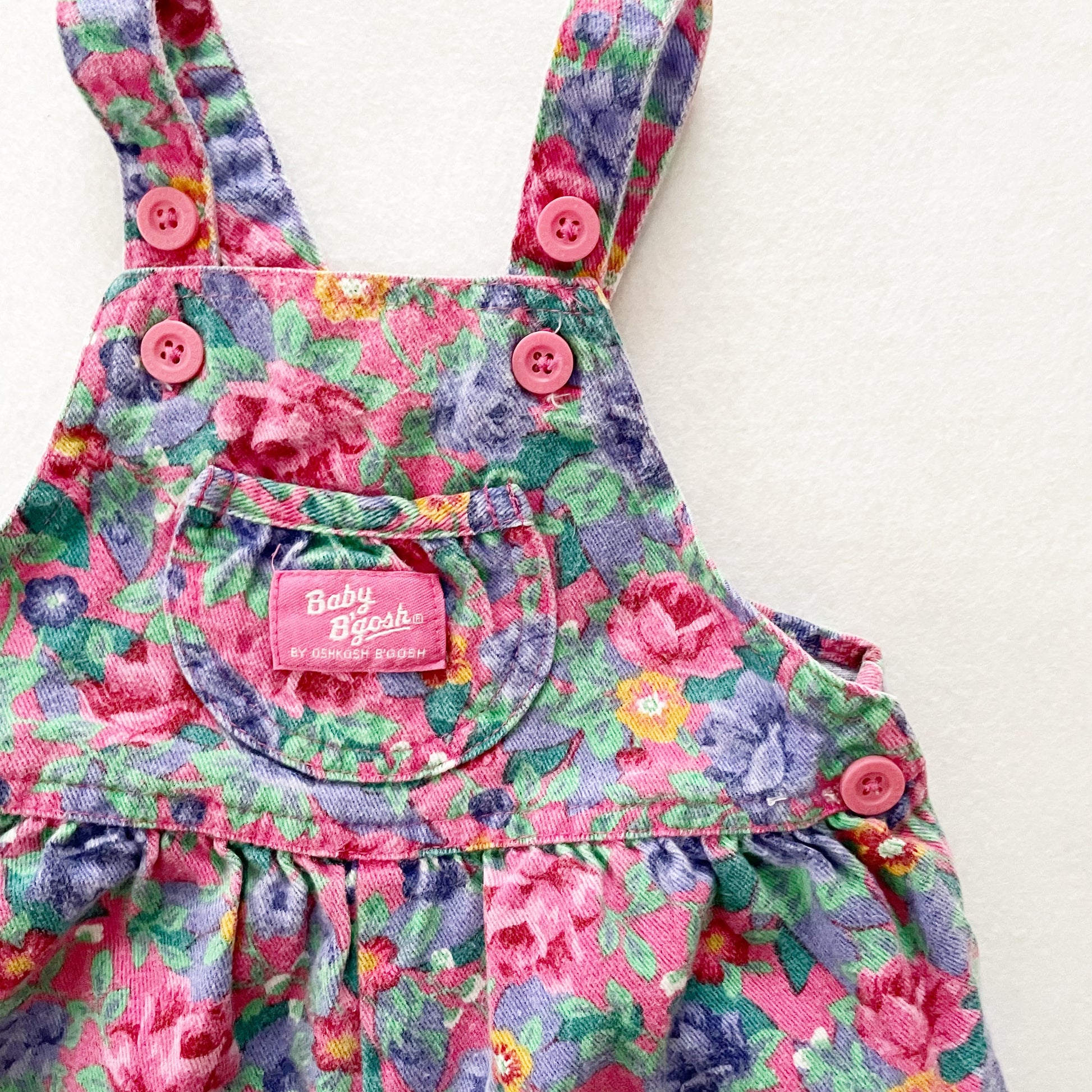 Baby B’gosh Floral Print Bubble Overalls - Yellow Clover Vintage Kids Clothes