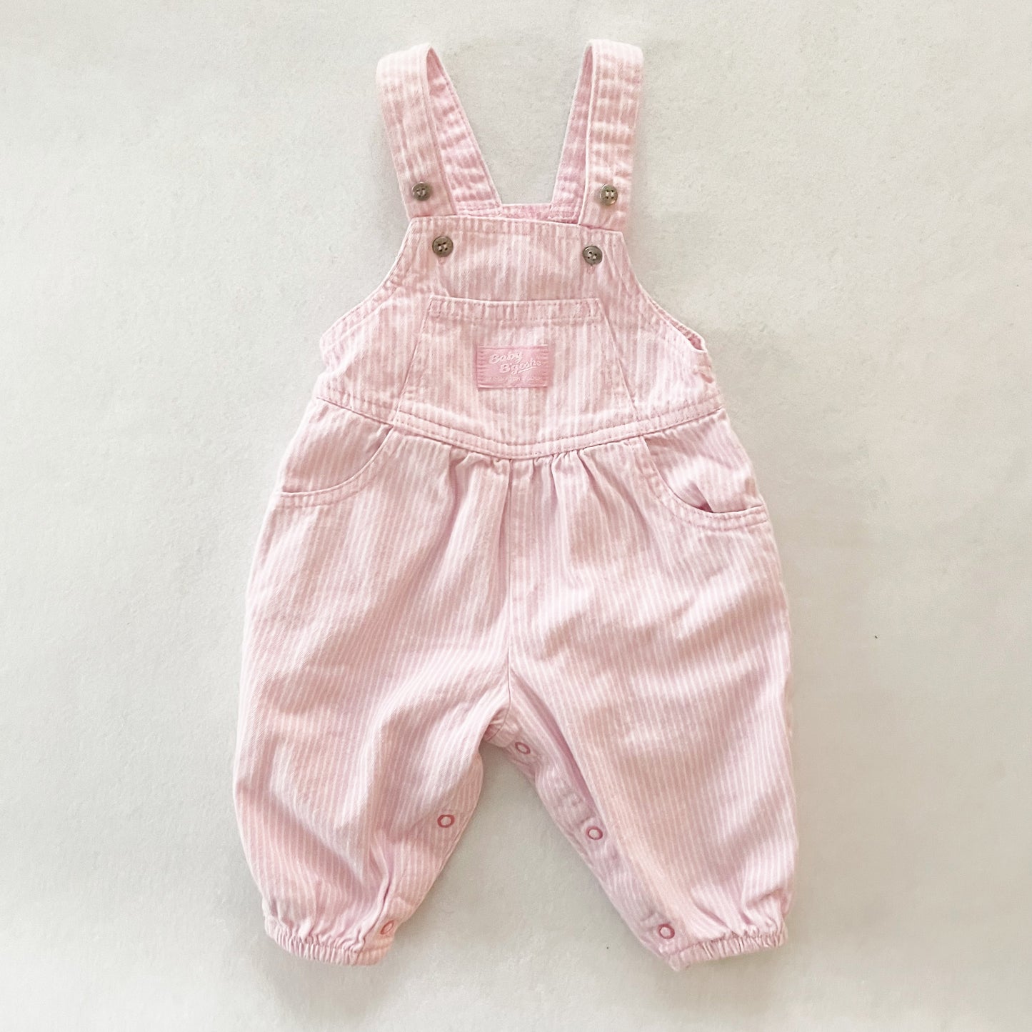 Baby B’gosh Pink Hickory Stripe Bubble Overalls