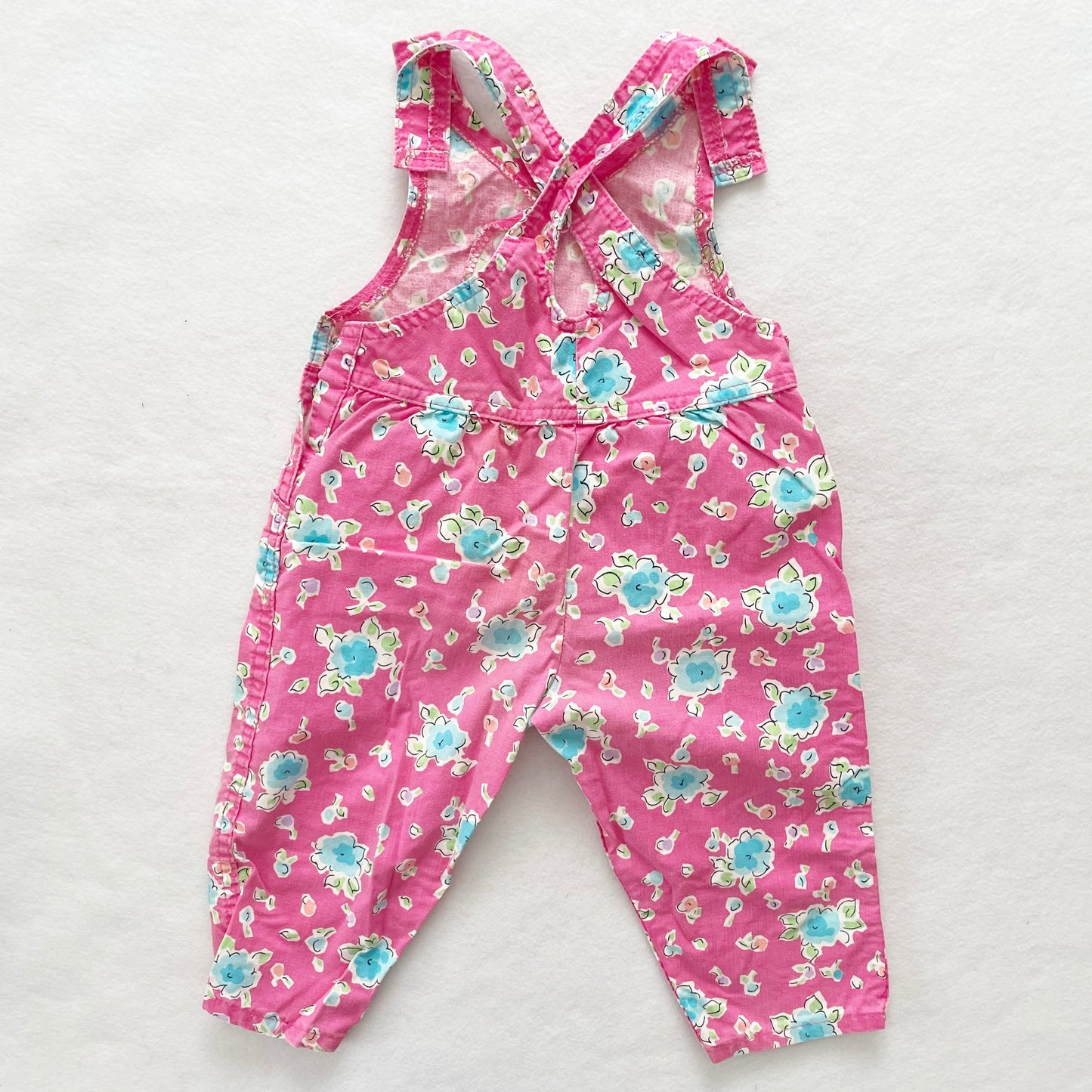 OshKosh Pink Floral Overalls - Yellow Clover Vintage Kids Clothes
