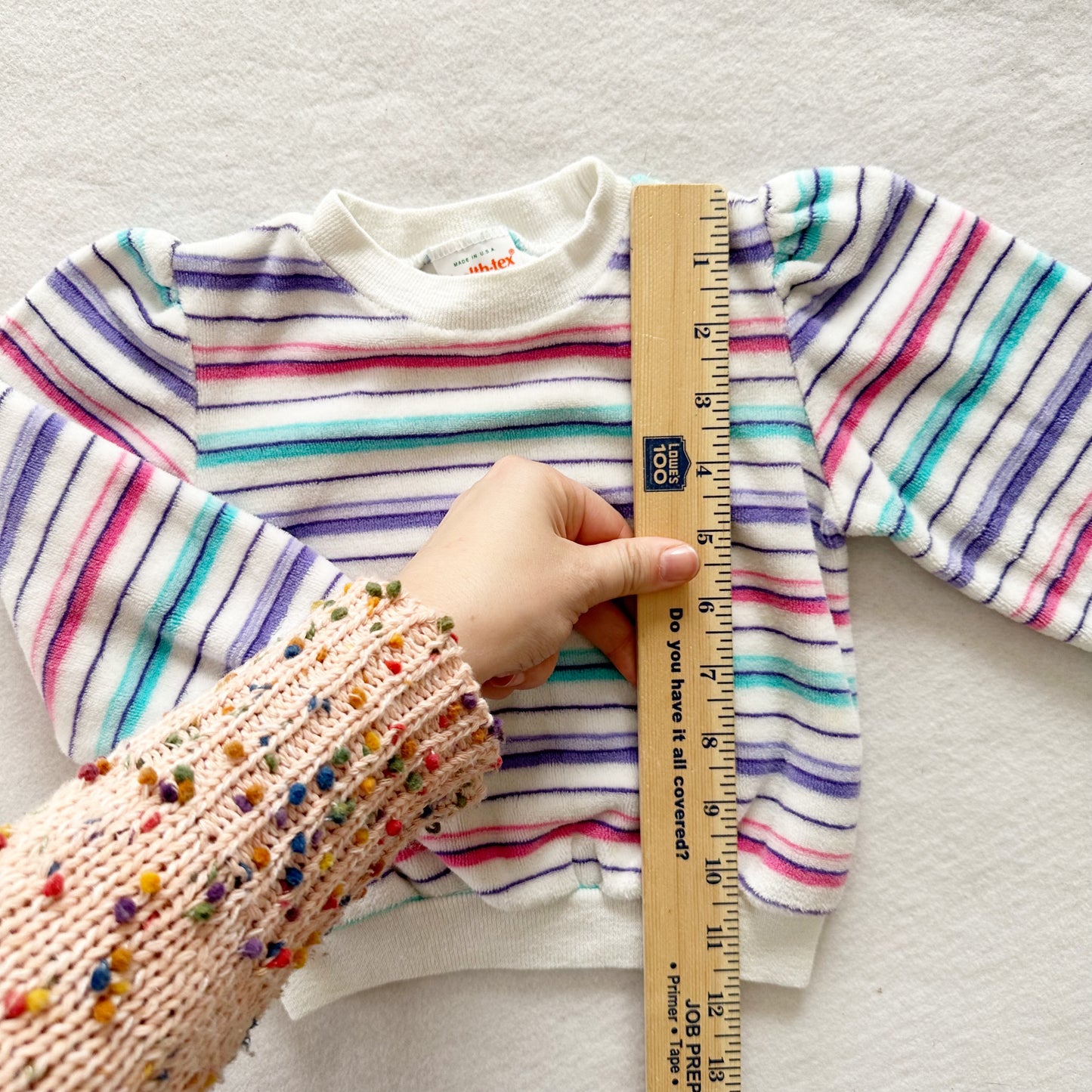 Healthtex Pastel Velour Sweatshirt - Yellow Clover Vintage Kids Clothes