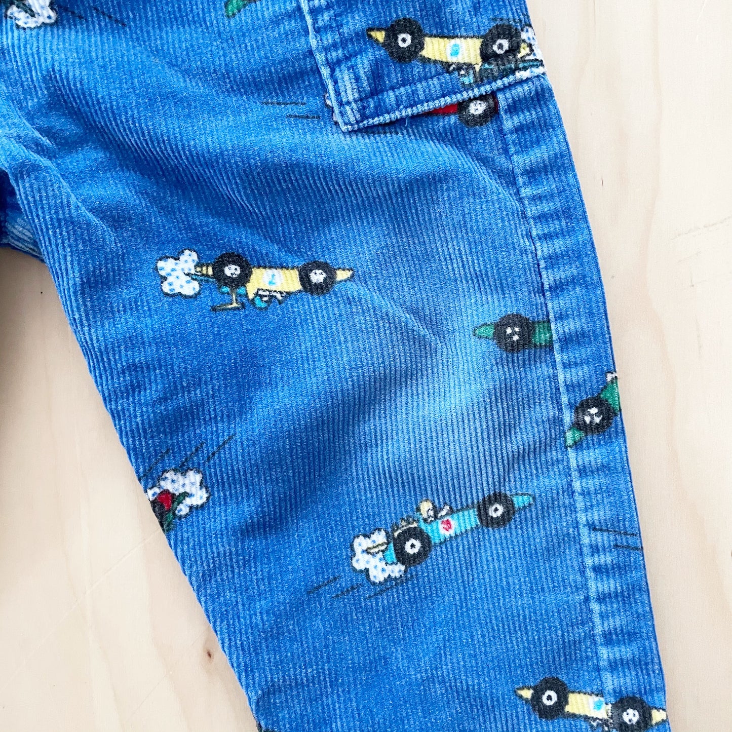 Vintage OshKosh Racecar Pull On Pants - Yellow Clover Vintage Kids Clothes
