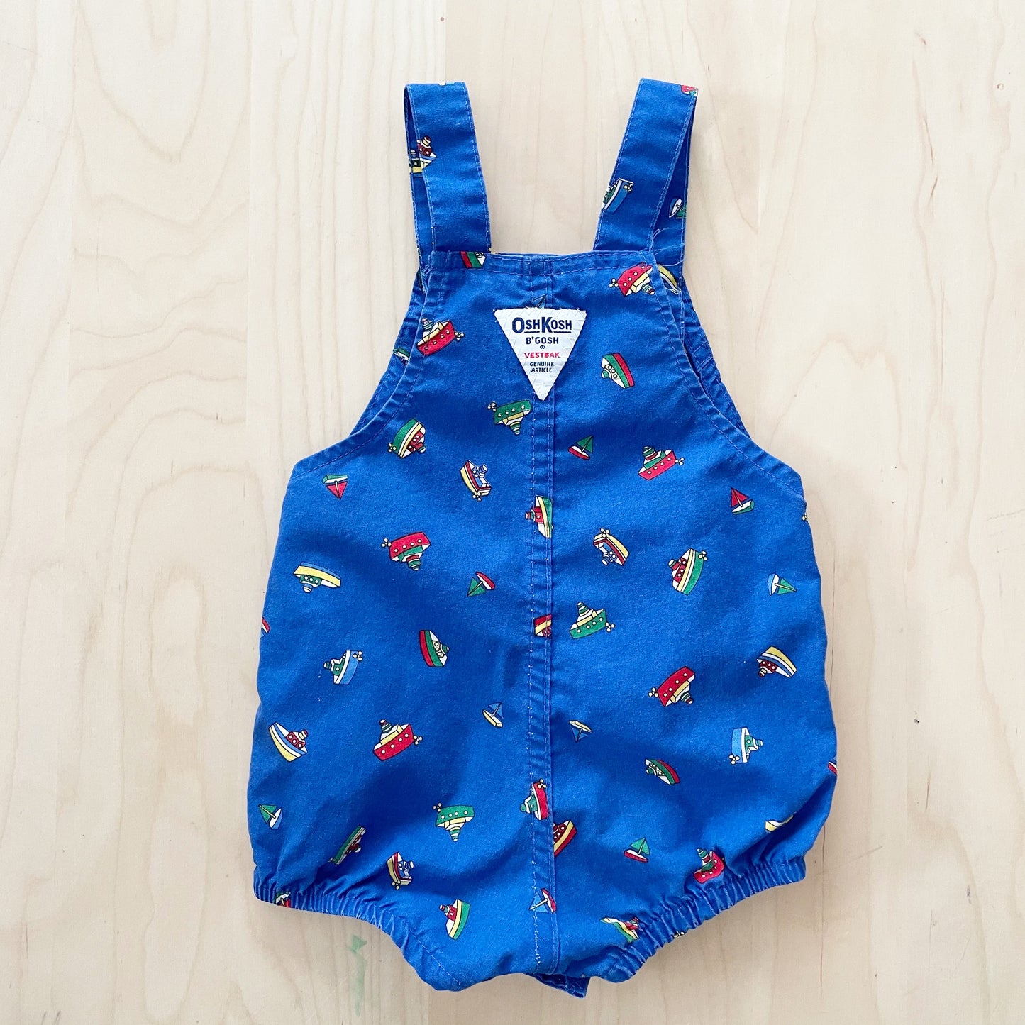 Vintage OshKosh Sailboat Bubble Romper - Yellow Clover Vintage Kids Clothes