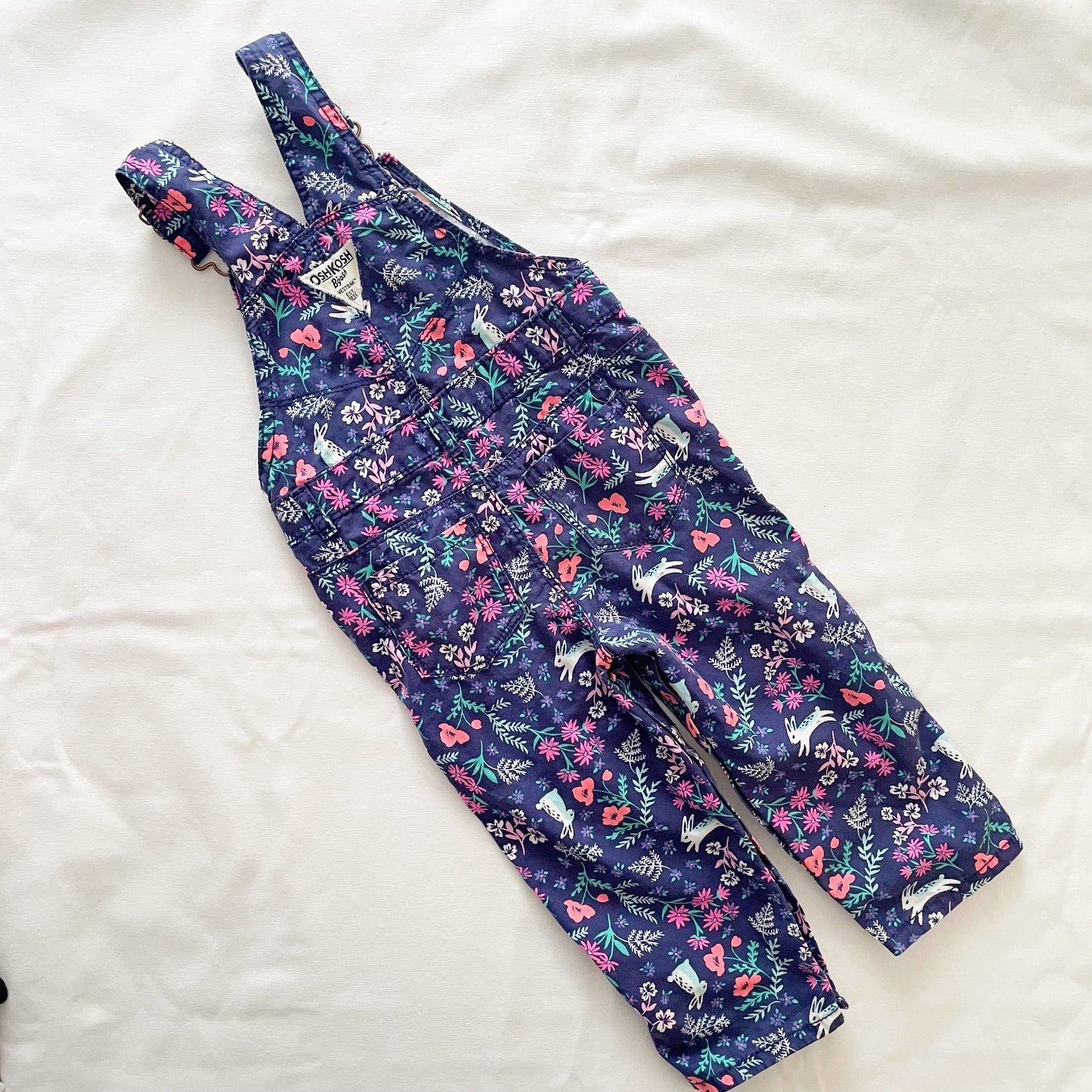 OshKosh Bunny Floral Overalls