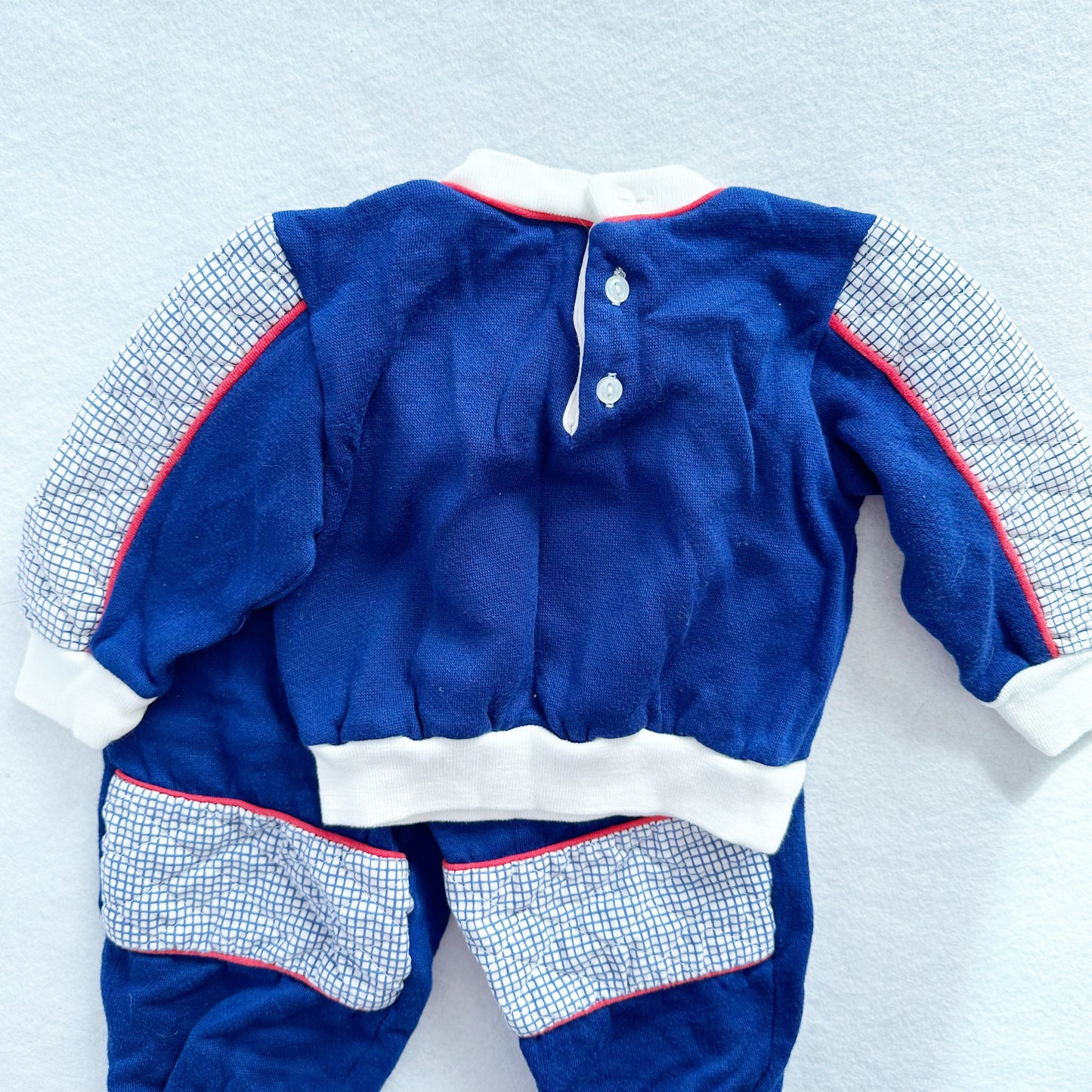 Doe Spun Lion Grid Sweatshirt Set - Yellow Clover Vintage Kids Clothes