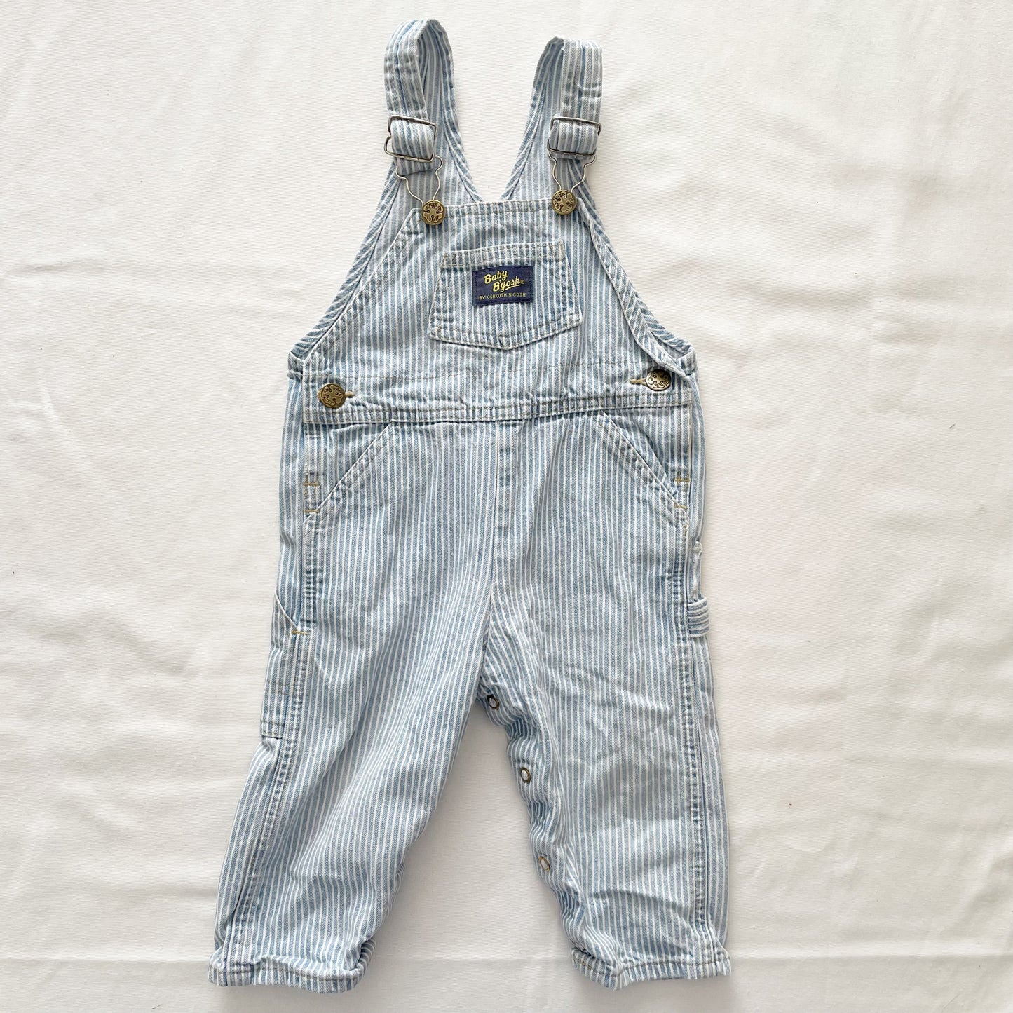 Baby B’gosh Light Wash Hickory Stripe Overalls