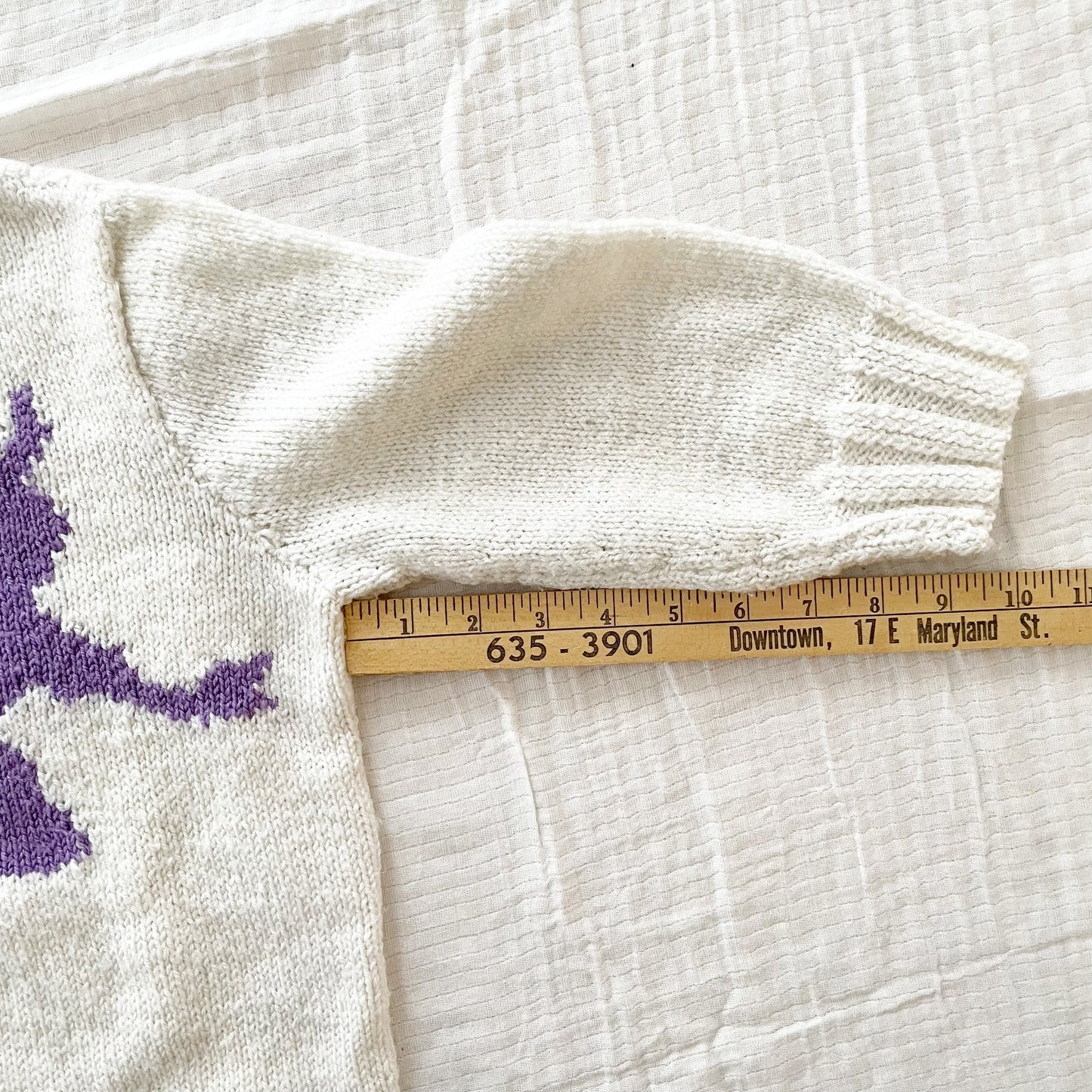 Handknit Peter Pan Sweater - Yellow Clover Vintage Kids Clothes