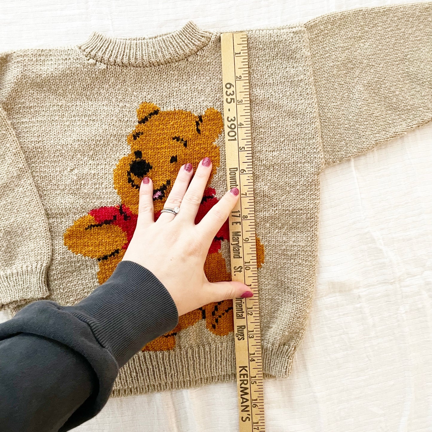 Handknit Pooh Sweater - Yellow Clover Vintage Kids Clothes