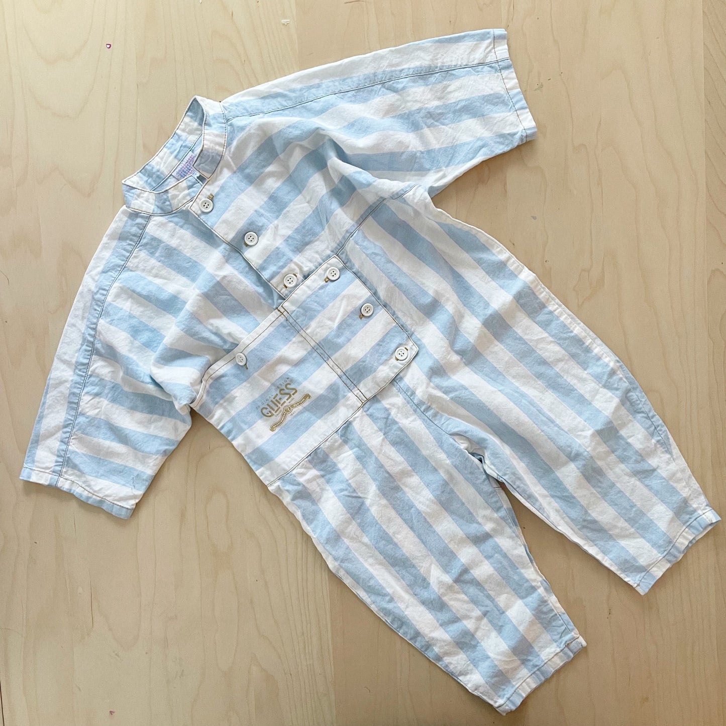 Guess Lightweight Cotton Striped Jumpsuit - Yellow Clover Vintage Kids Clothes