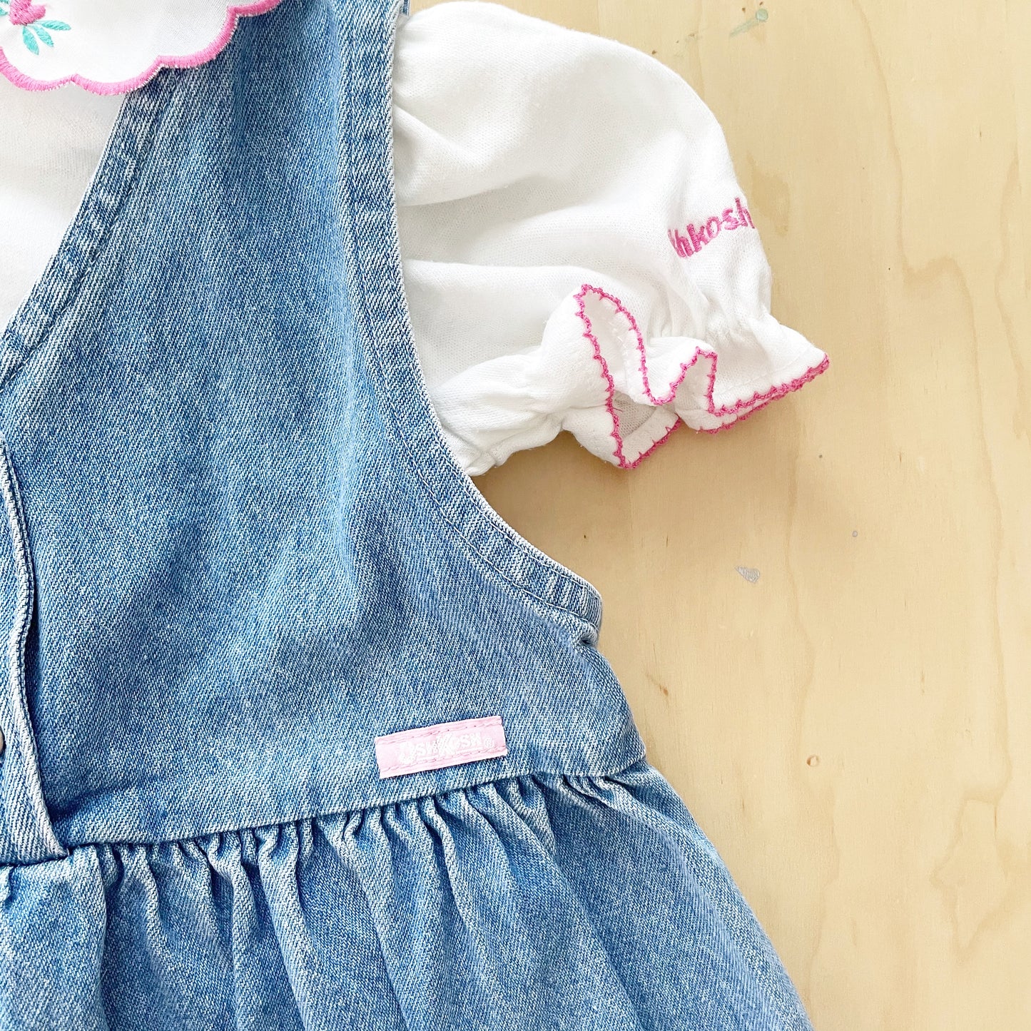 Vintage OshKosh Denim Jumper Set - Yellow Clover Vintage Kids Clothes