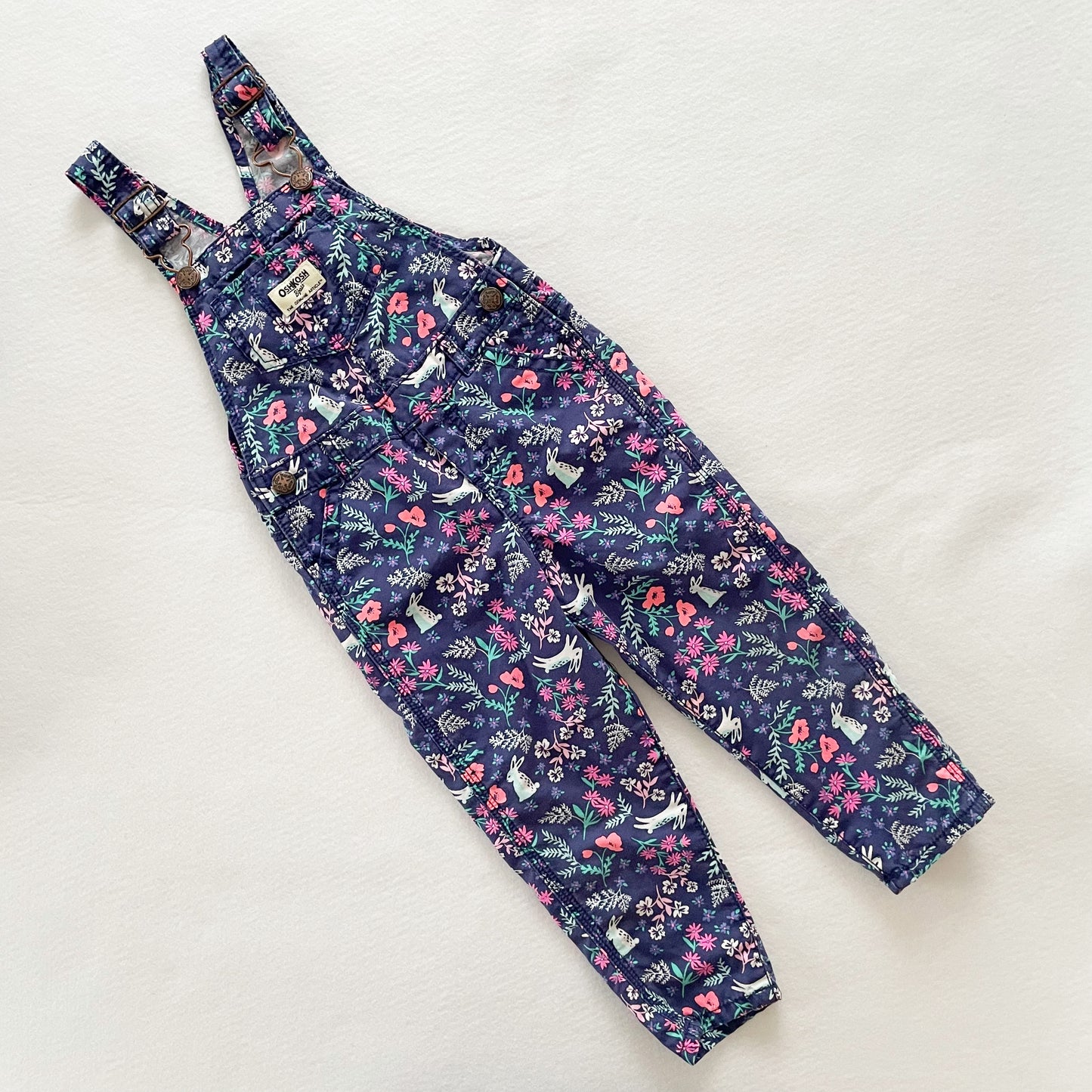 OshKosh Bunny Floral Overalls