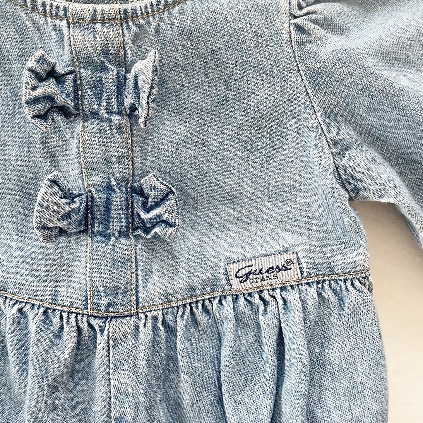Guess Bow Romper • 9m - Yellow Clover Vintage Kids Clothes