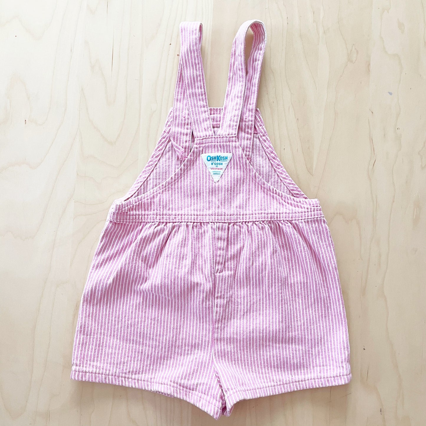 Vintage OshKosh Hickory Striped Shortalls - Yellow Clover Vintage Kids Clothes