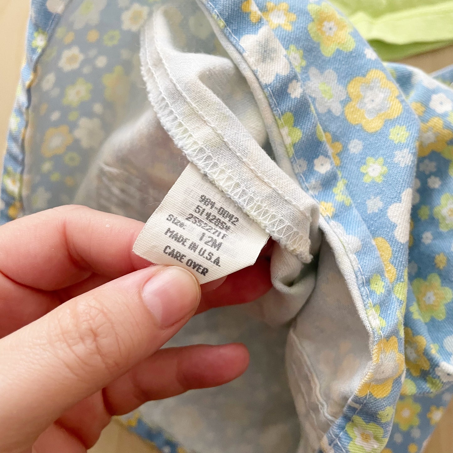 Baby B’gosh Flower Print Pinafore Set - Yellow Clover Vintage Kids Clothes