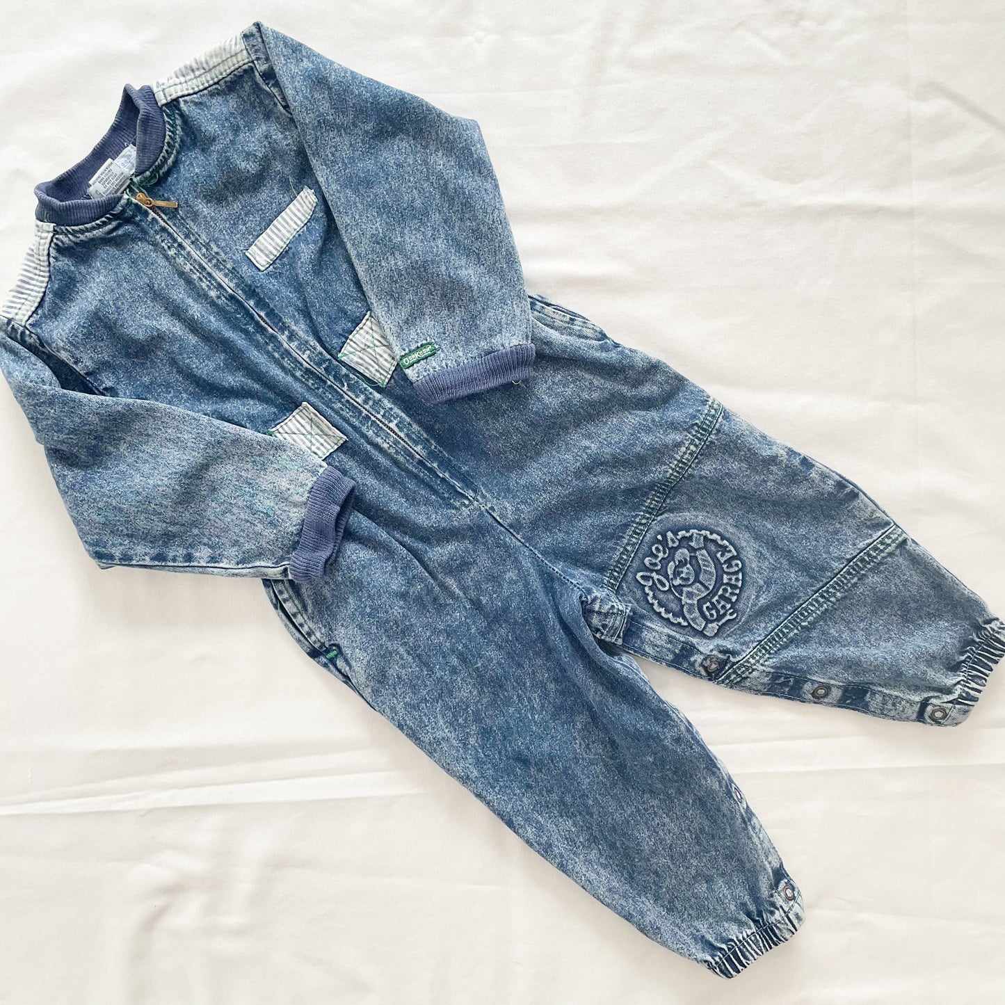 OshKosh Joe’s Garage Acid Wash Jumpsuit - Yellow Clover Vintage Kids Clothes