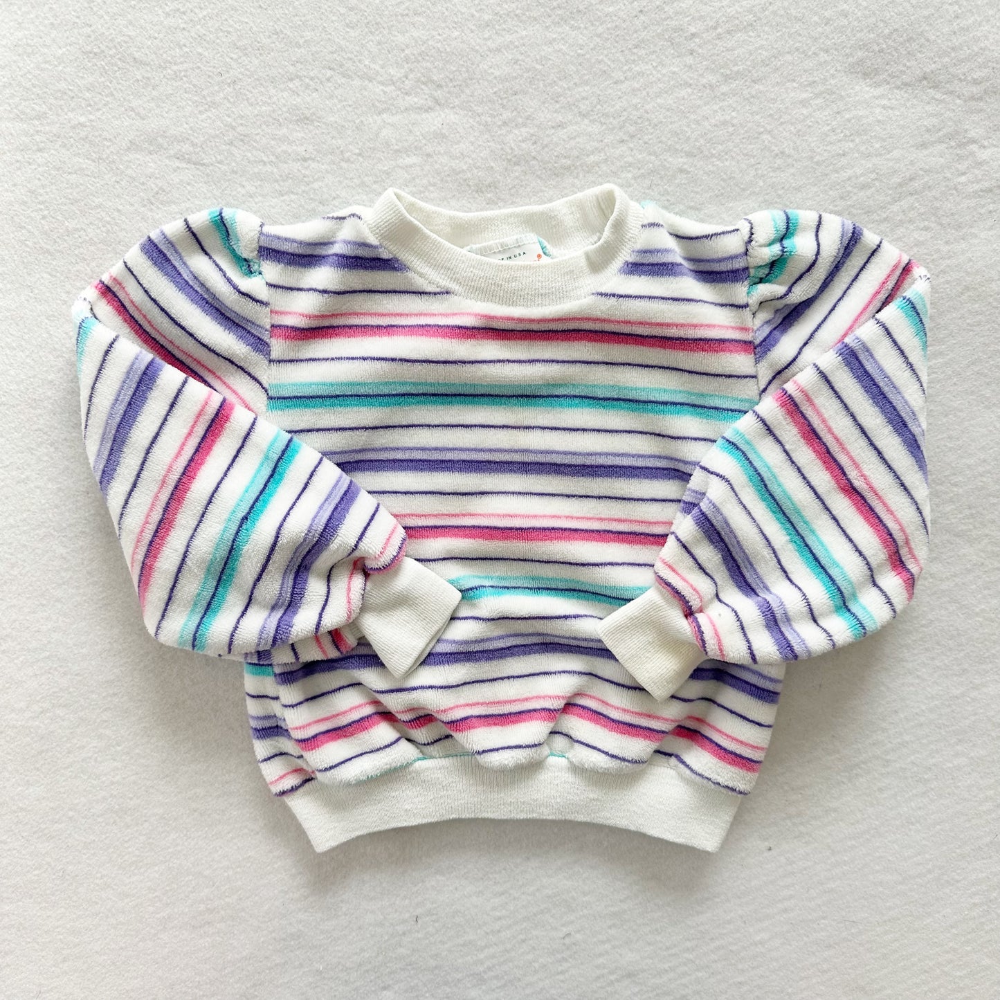 Healthtex Pastel Velour Sweatshirt - Yellow Clover Vintage Kids Clothes