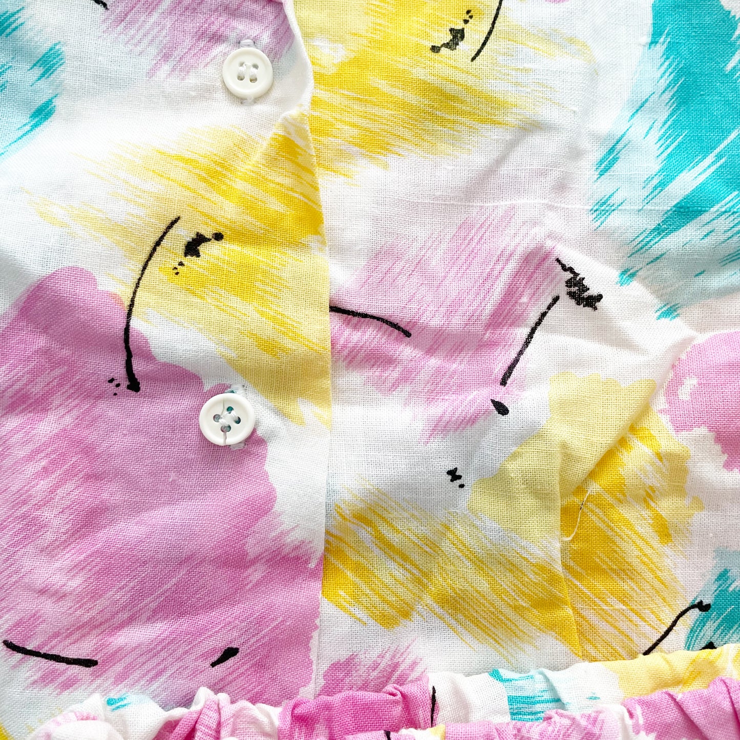 Abstract Print Button Up Shirt Set • 5T - Yellow Clover Vintage Kids Clothes