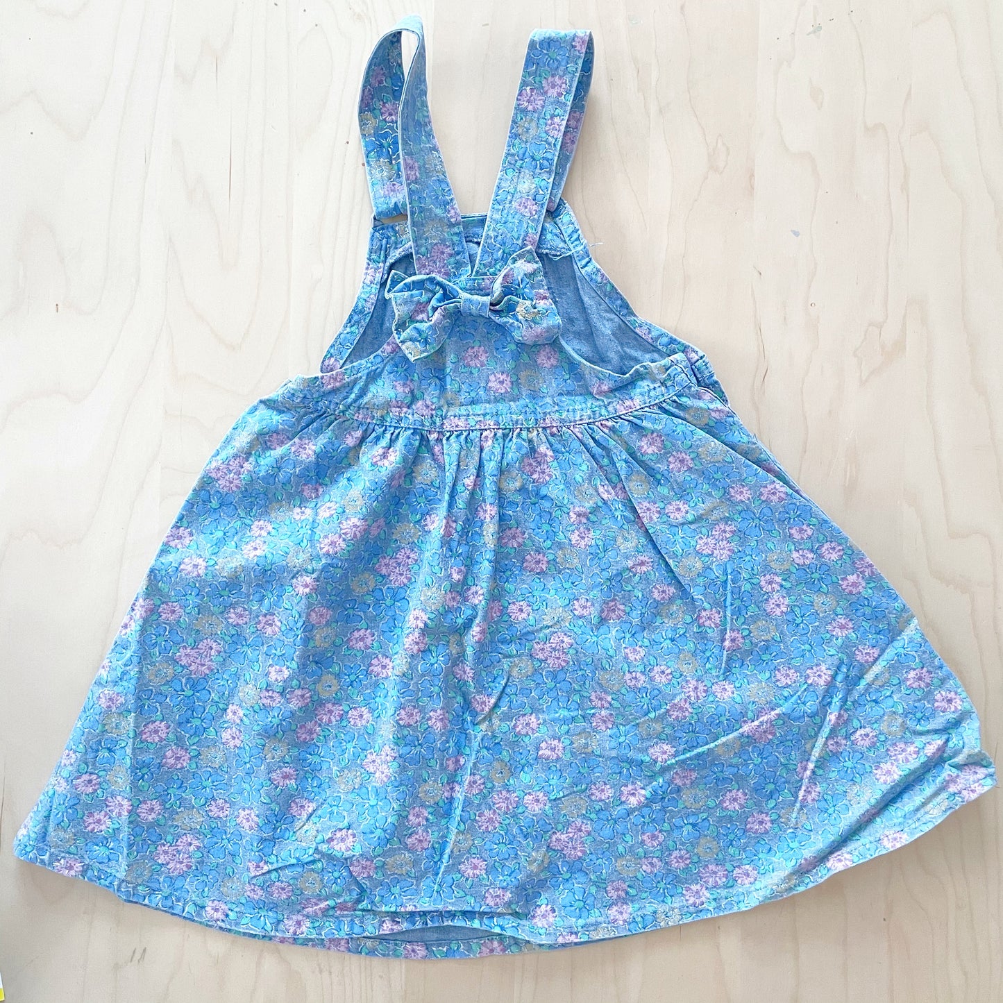 Vintage OshKosh Chambray Floral Bow Back Skirtall