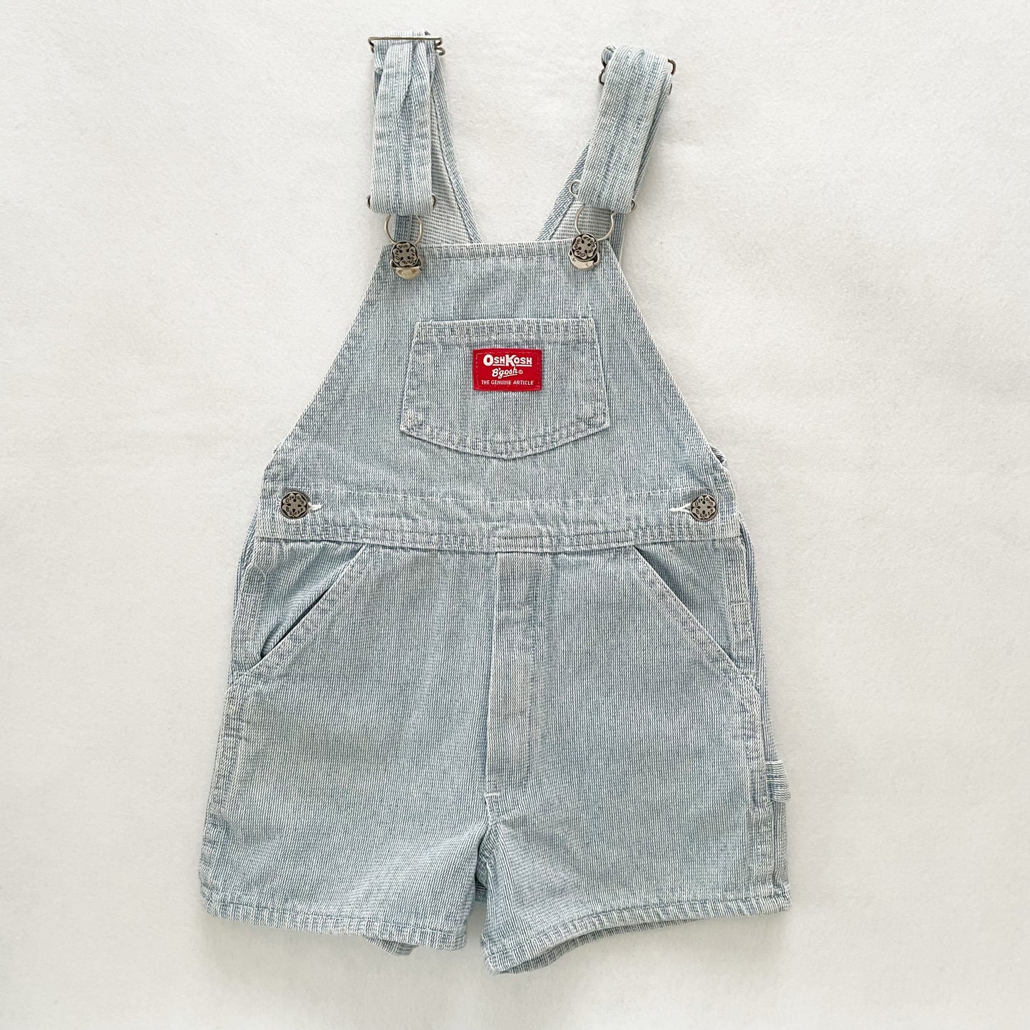 OshKosh Light Wash Textured Shortalls - Yellow Clover Vintage Kids Clothes
