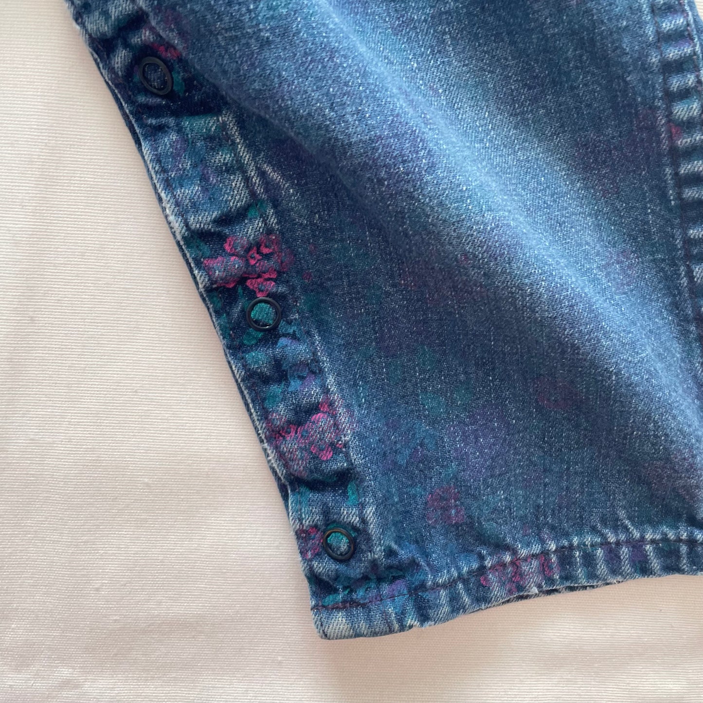 OshKosh Darker Wash Floral Print Overalls