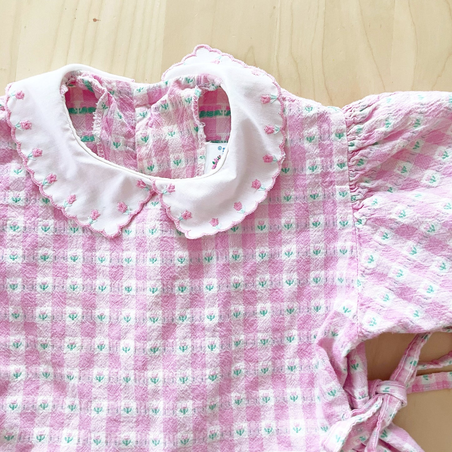 Vintage OshKosh Floral Woven Collared Dress - Yellow Clover Vintage Kids Clothes