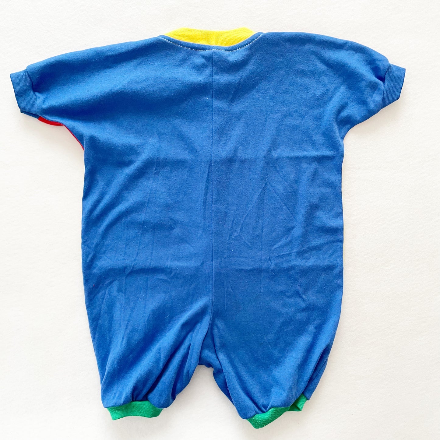 OshKosh Train Colorblock Romper - Yellow Clover Vintage Kids Clothes