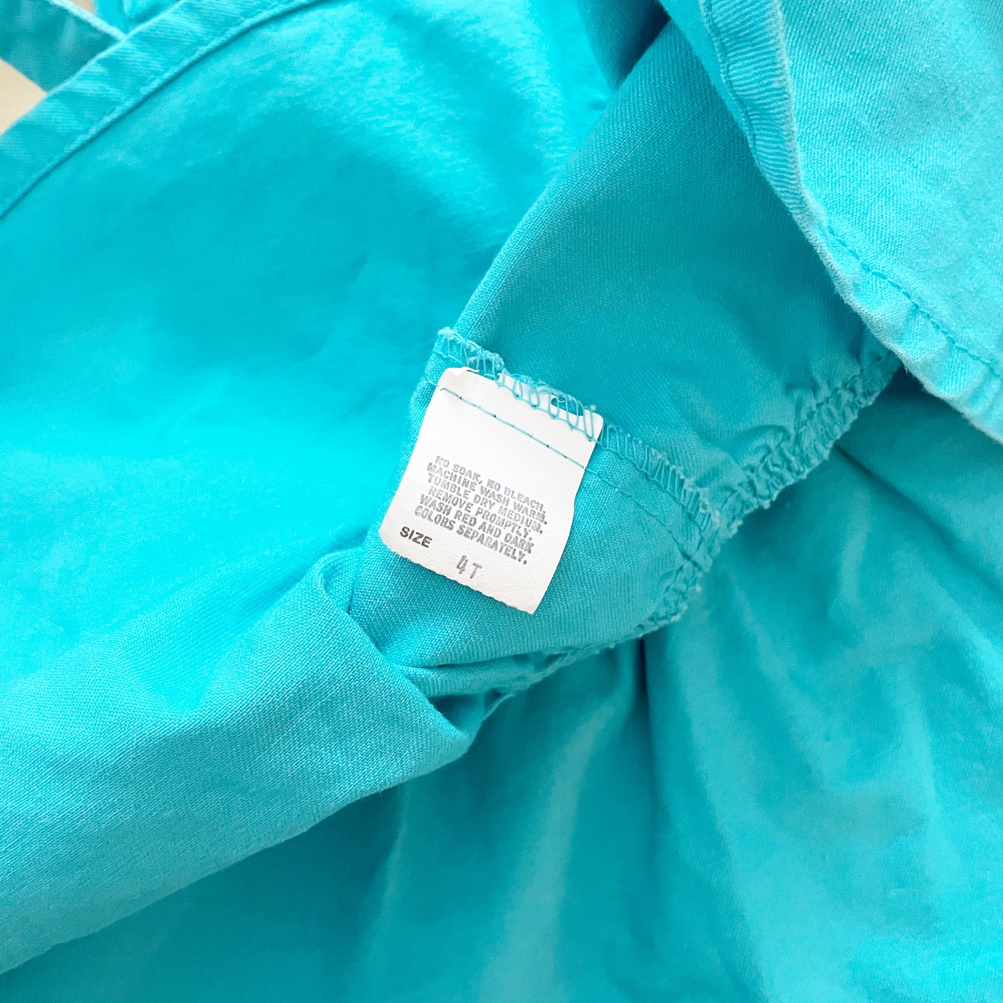 Vintage OshKosh Turquoise Skirtall - Yellow Clover Vintage Kids Clothes