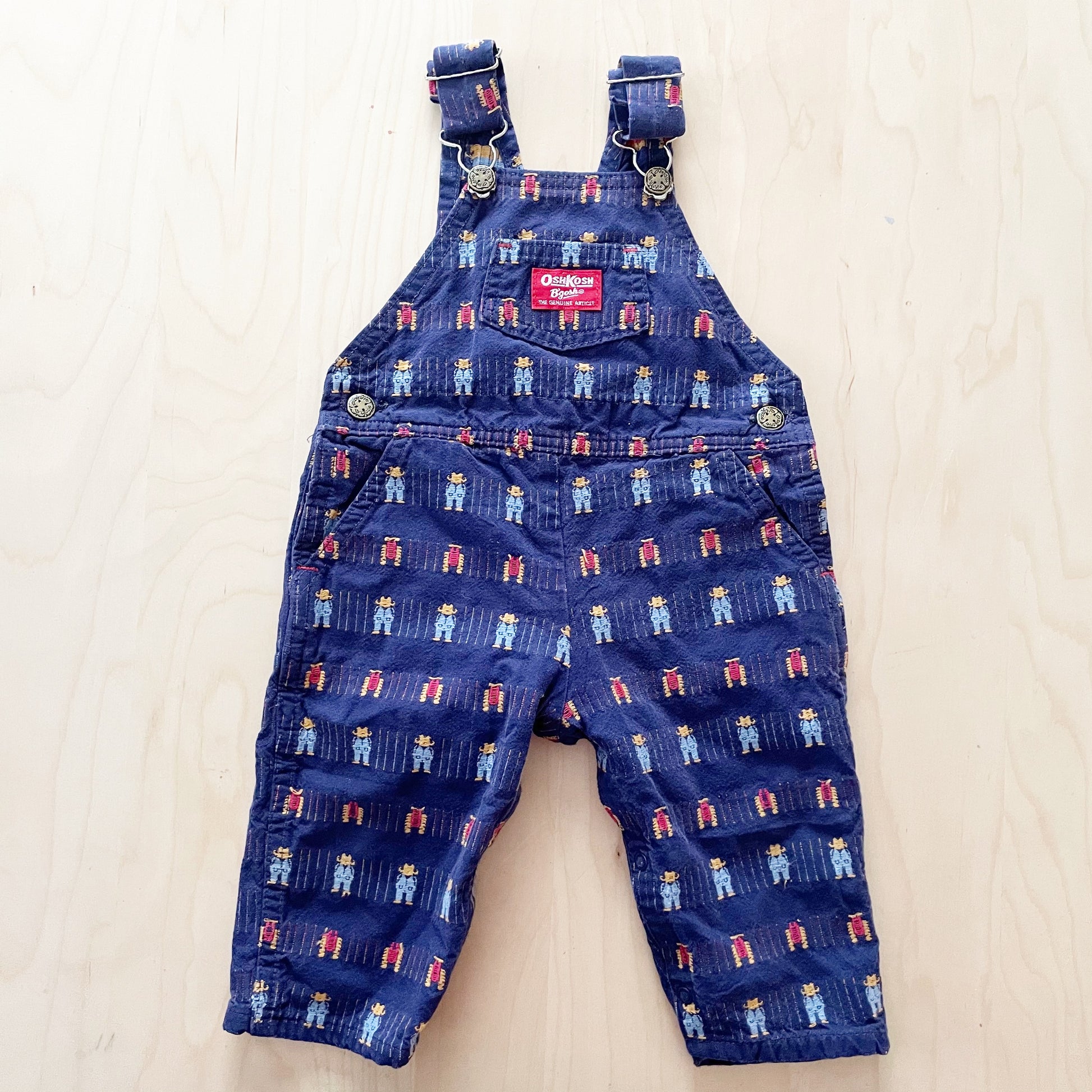 Vintage OshKosh Farmer Woven Overalls - Yellow Clover Vintage Kids Clothes