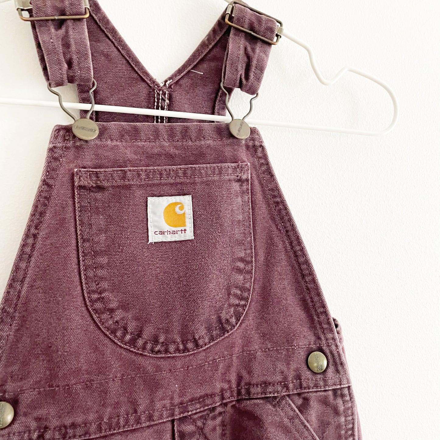 Carhartt Maroon Overalls • 2T - Yellow Clover Vintage Kids Clothes