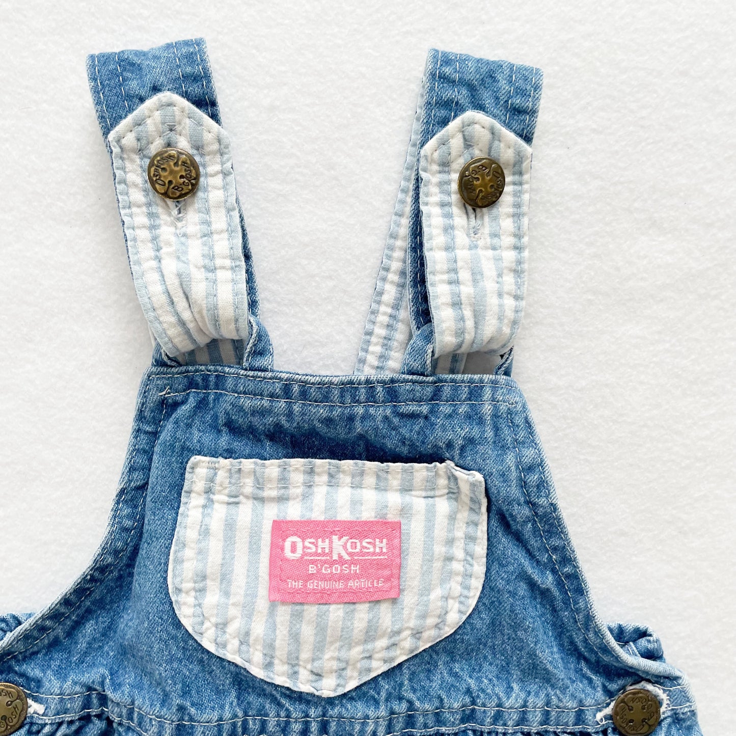 OshKosh Striped Accent Bubble Overalls - Yellow Clover Vintage Kids Clothes