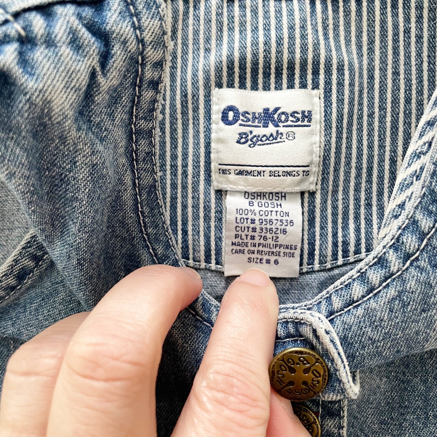 OshKosh Denim Button Front Dress - Yellow Clover Vintage Kids Clothes
