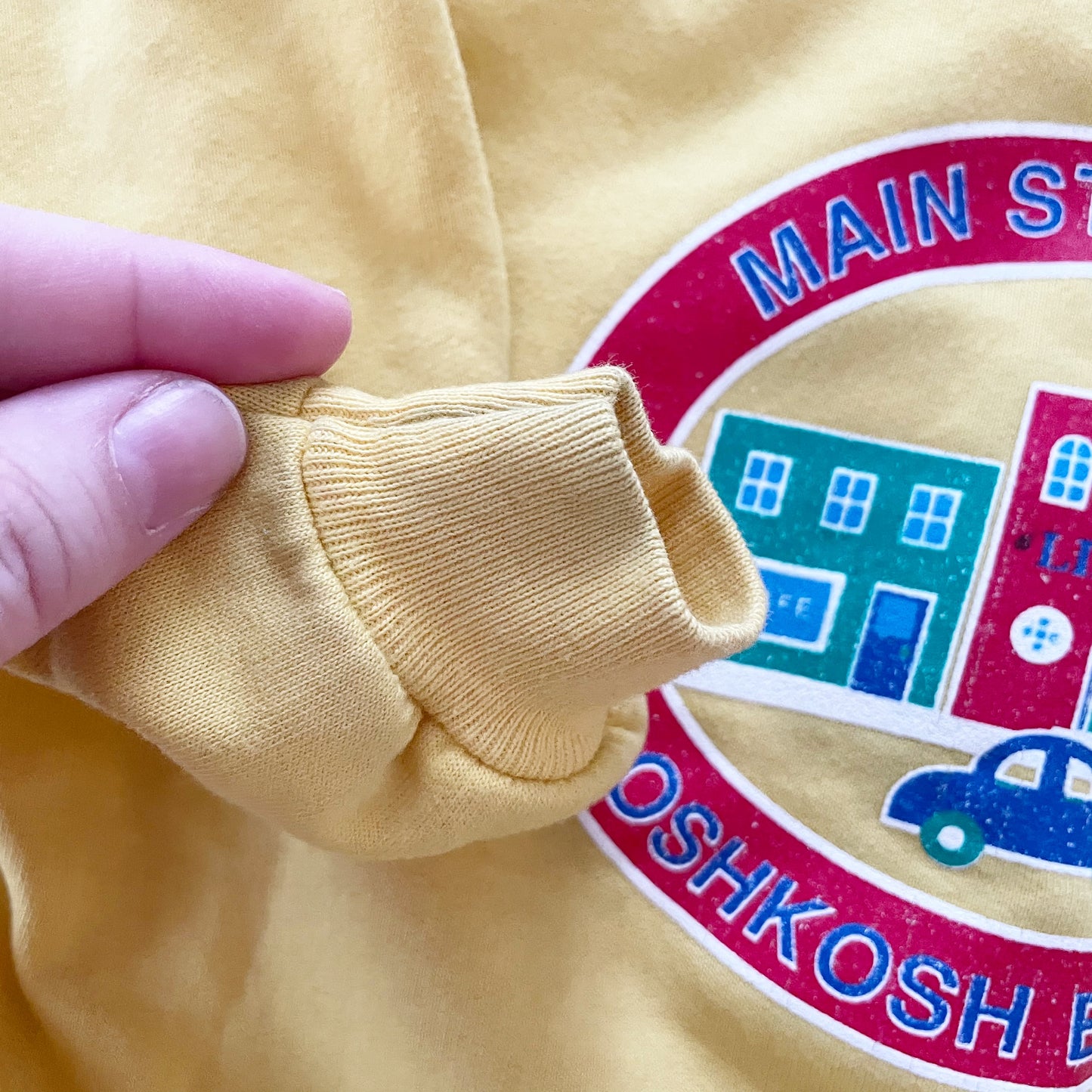 OshKosh Main Street Graphic Sweatshirt - Yellow Clover Vintage Kids Clothes