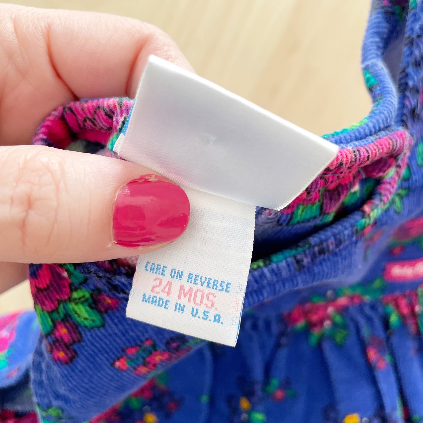 OshKosh Blue Floral Fine Cord Dress