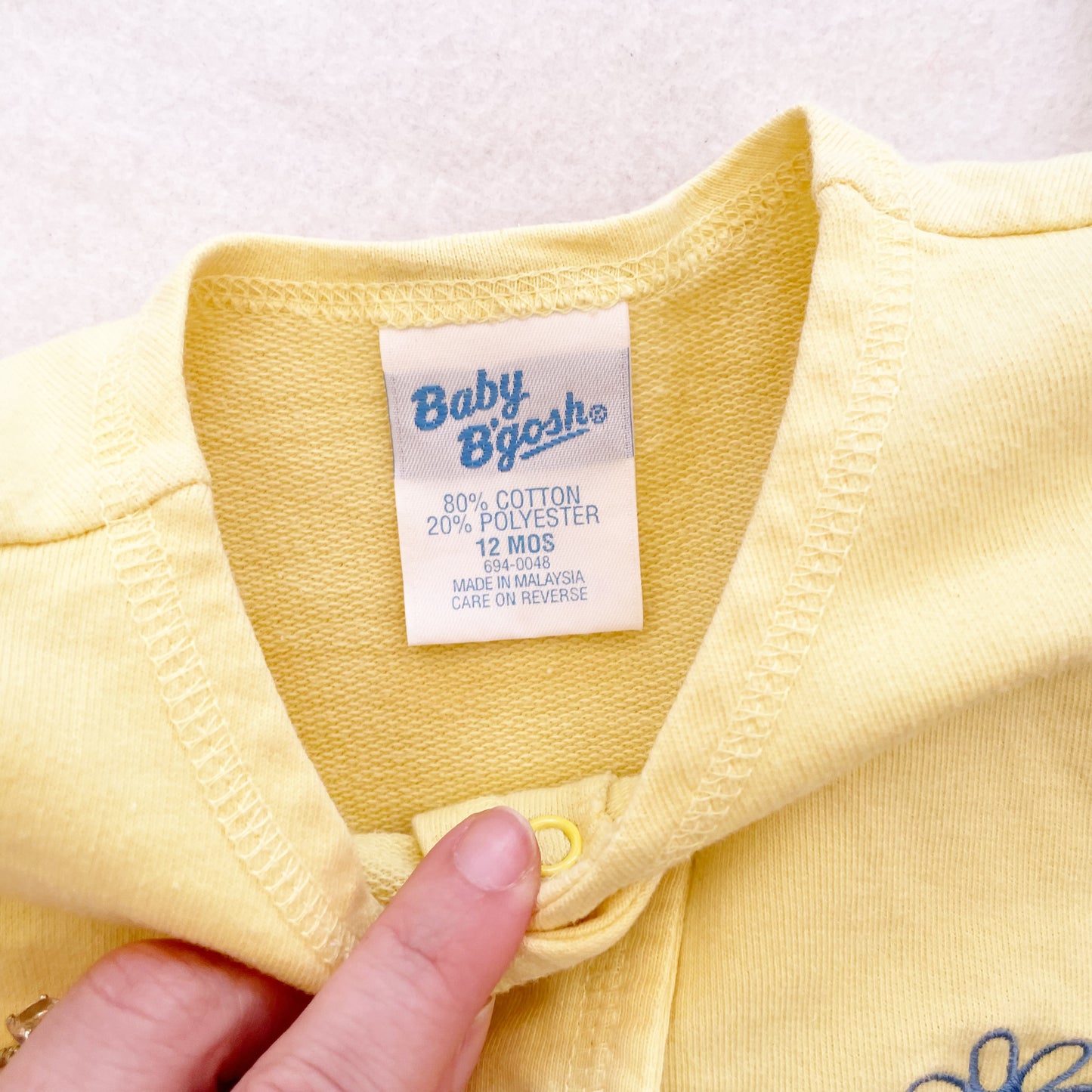 Baby B’gosh Gingham Romper Set - Yellow Clover Vintage Kids Clothes
