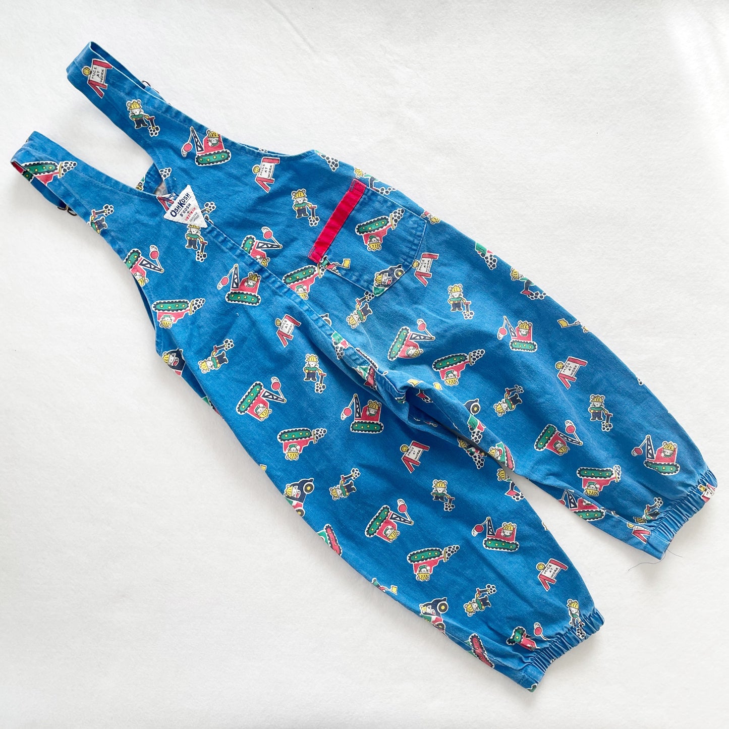OshKosh Construction Mice Overalls - Yellow Clover Vintage Kids Clothes