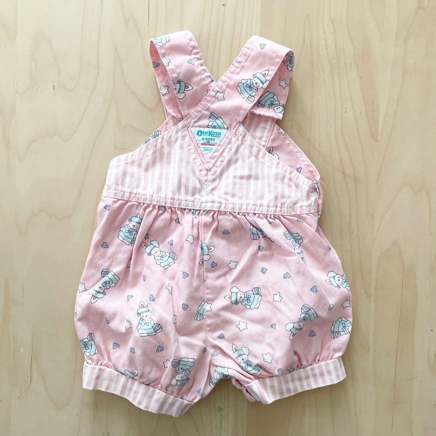 OshKosh Beach Bunny Bubble Shortalls - Yellow Clover Vintage Kids Clothes