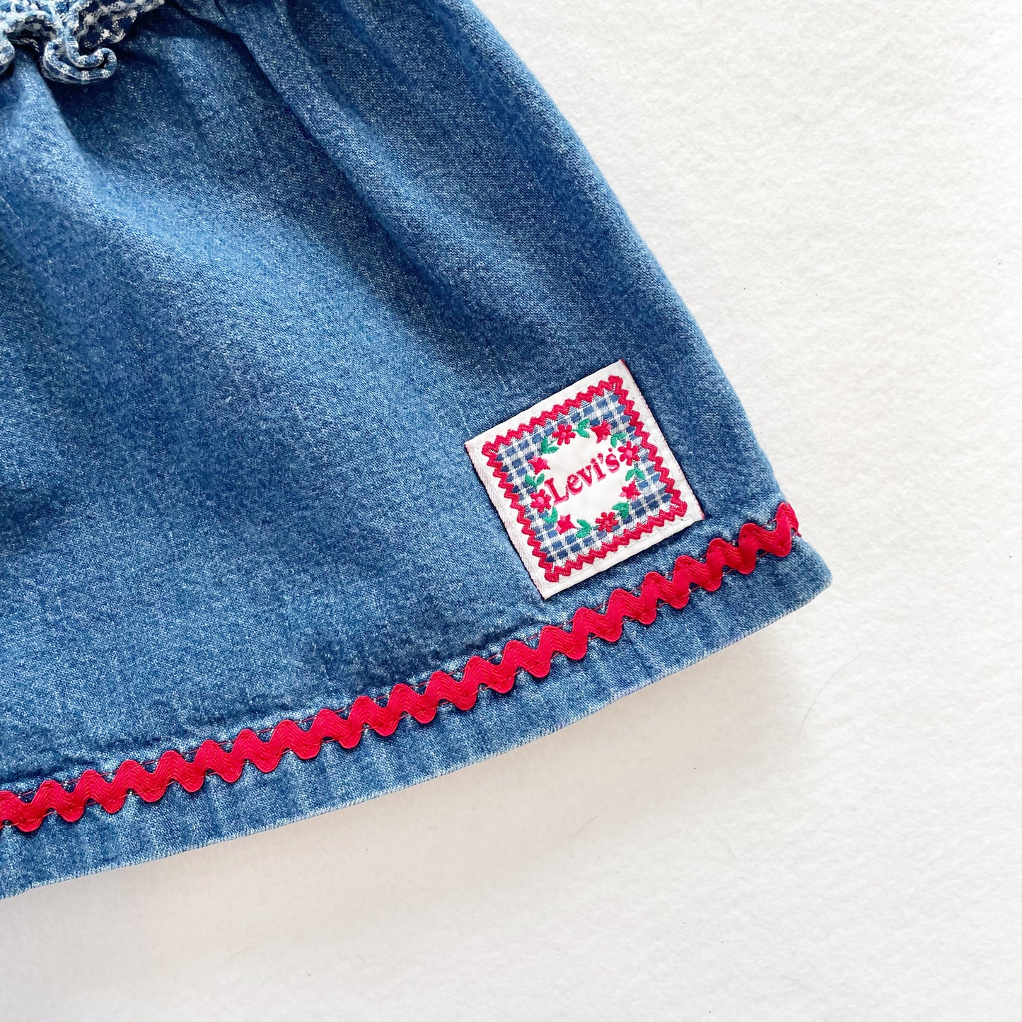 Levi’s Red Ricrac Denim Dress • 4T