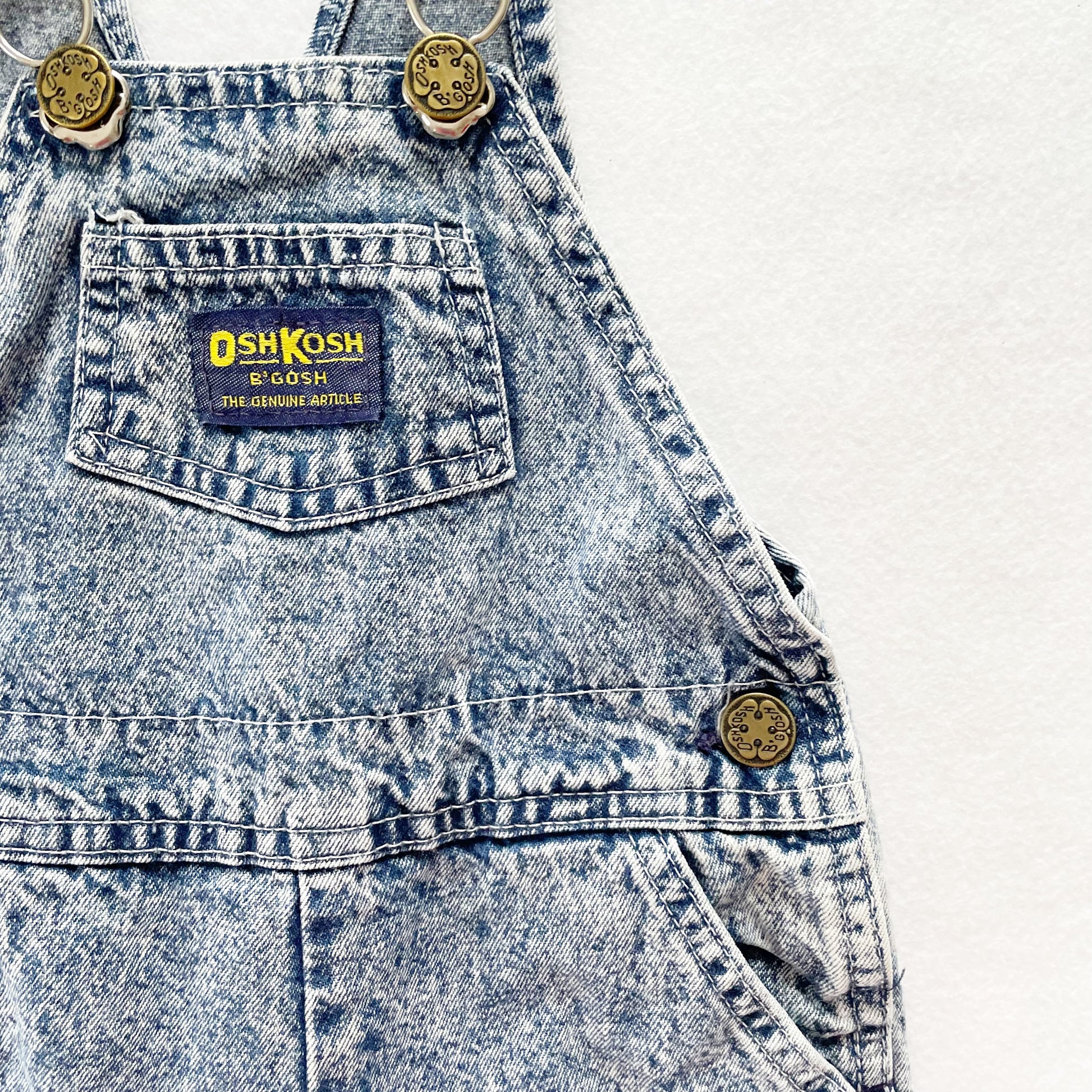 OshKosh Acid Wash Overalls - Yellow Clover Vintage Kids Clothes
