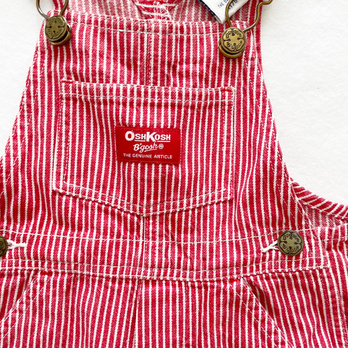 OshKosh Red Hickory Stripe Overalls